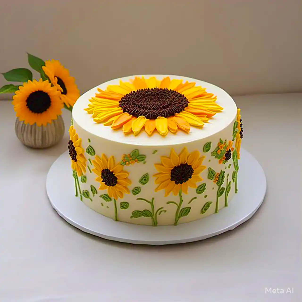 کیک فانتزی طرح گل آفتابگردون