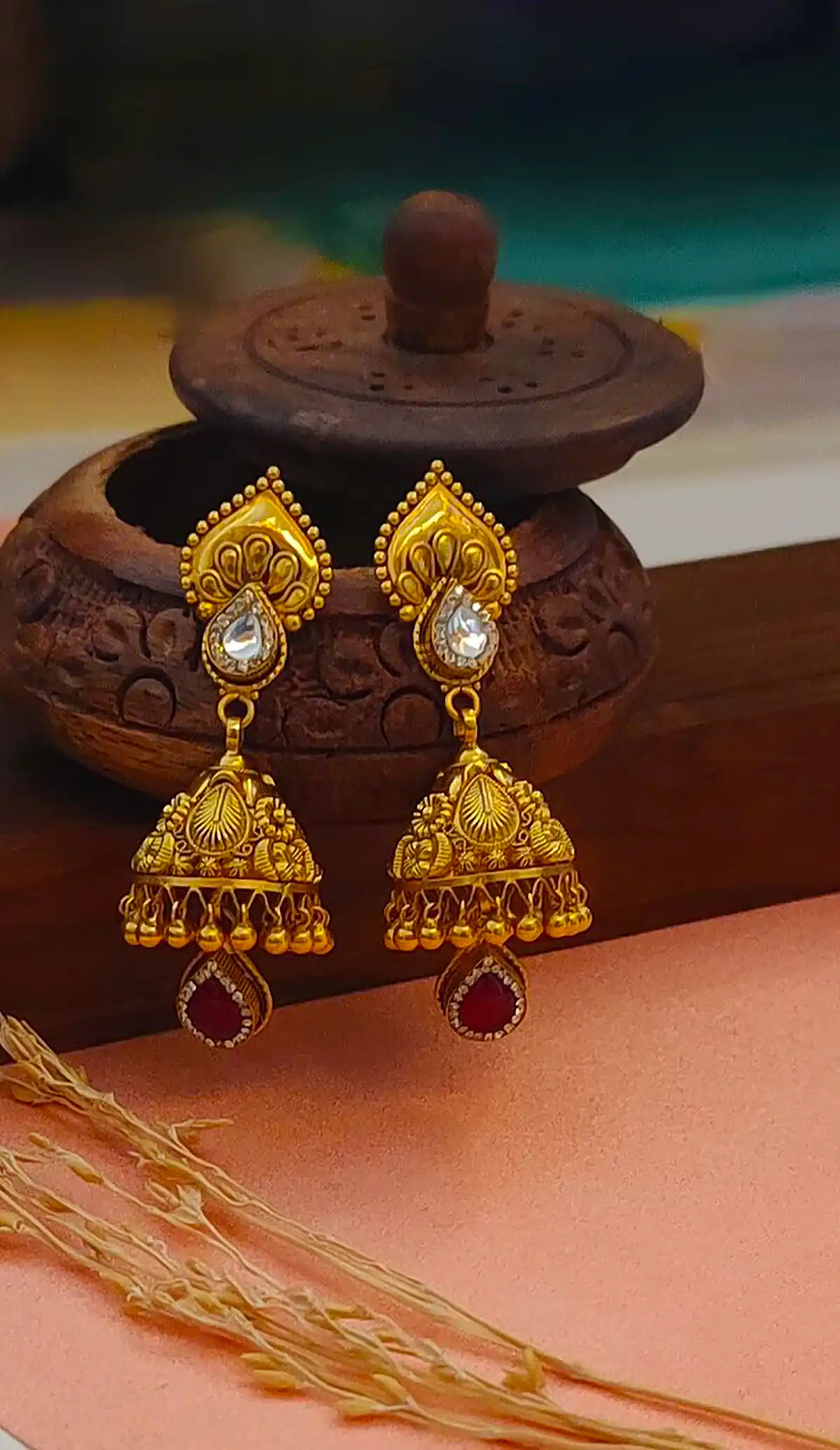 گوشواره طلا سنتی هندی