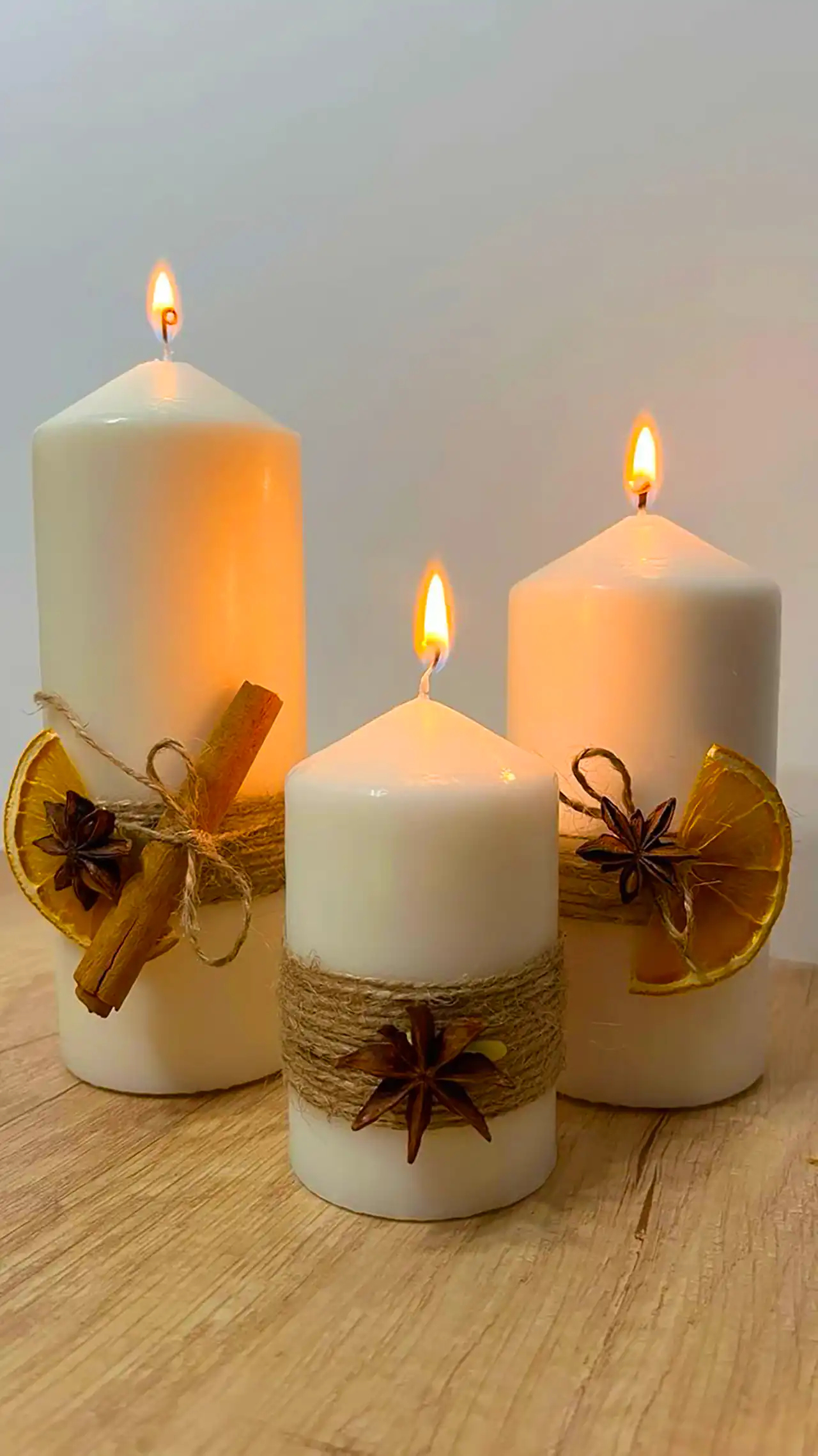 دیزاین شمع با چوب دارچین