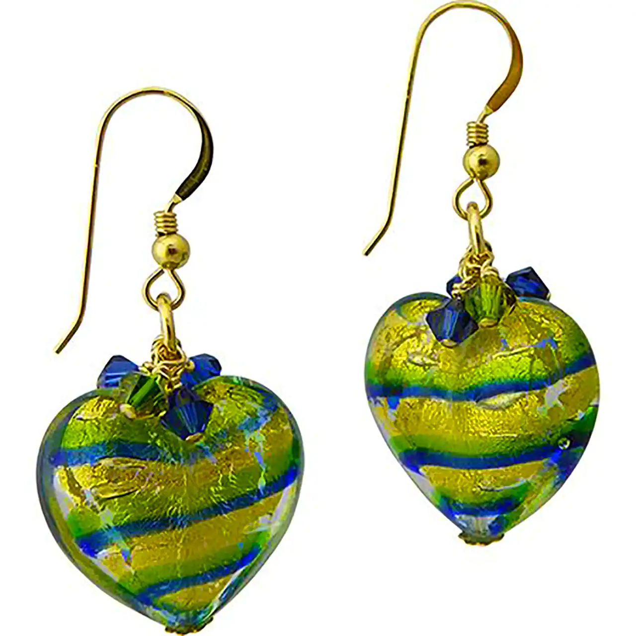 گوشواره قلبی سبز