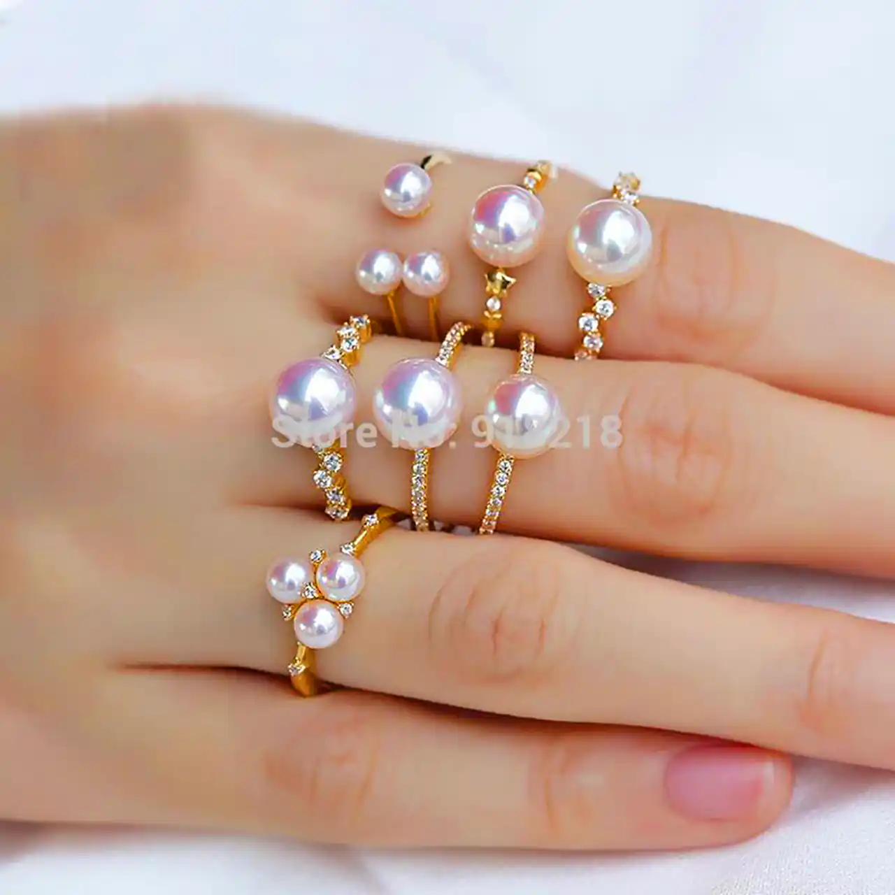 انگشتر دخترانه با دانه مروارید