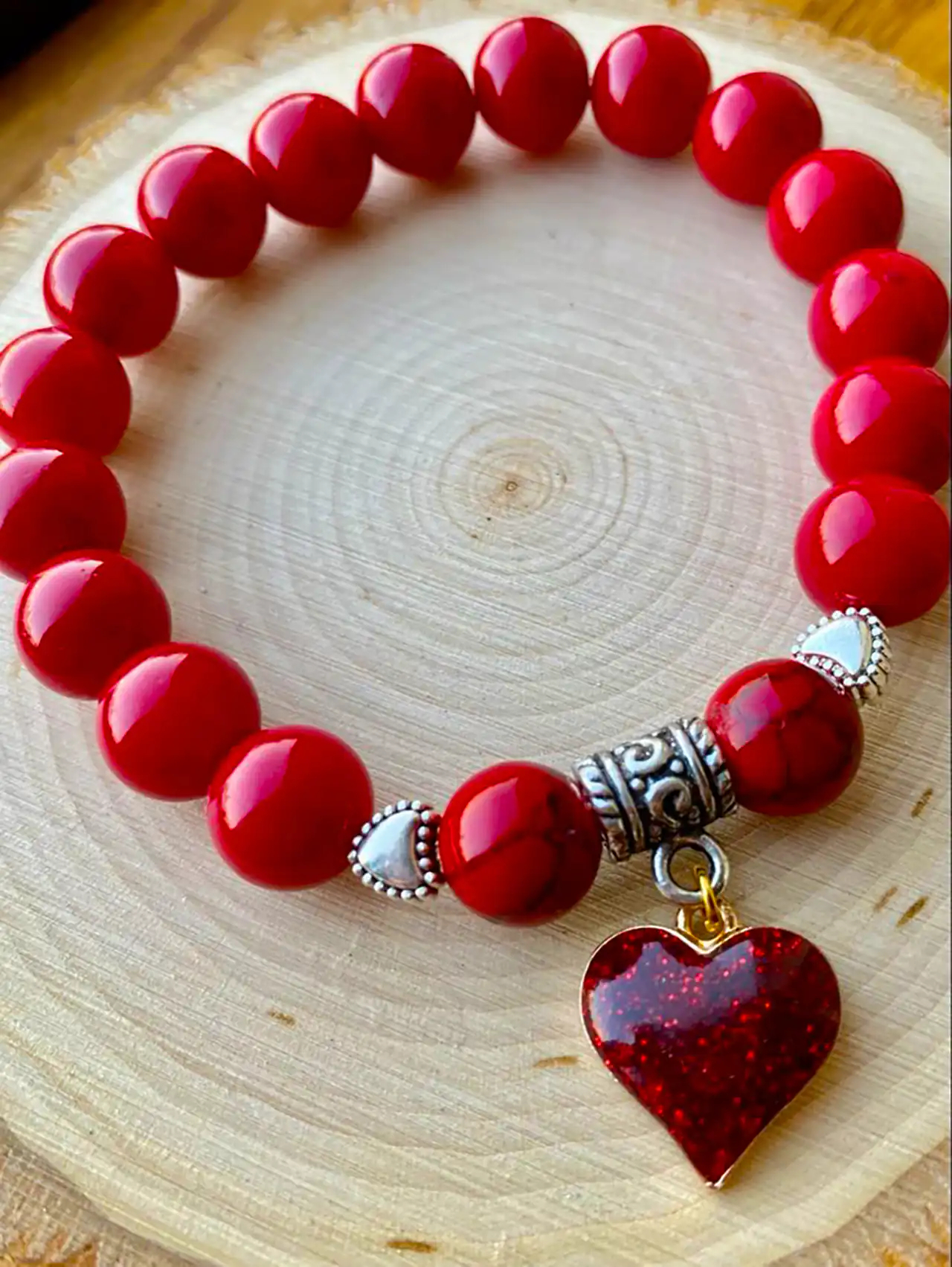 دستبند با مهره رنگی