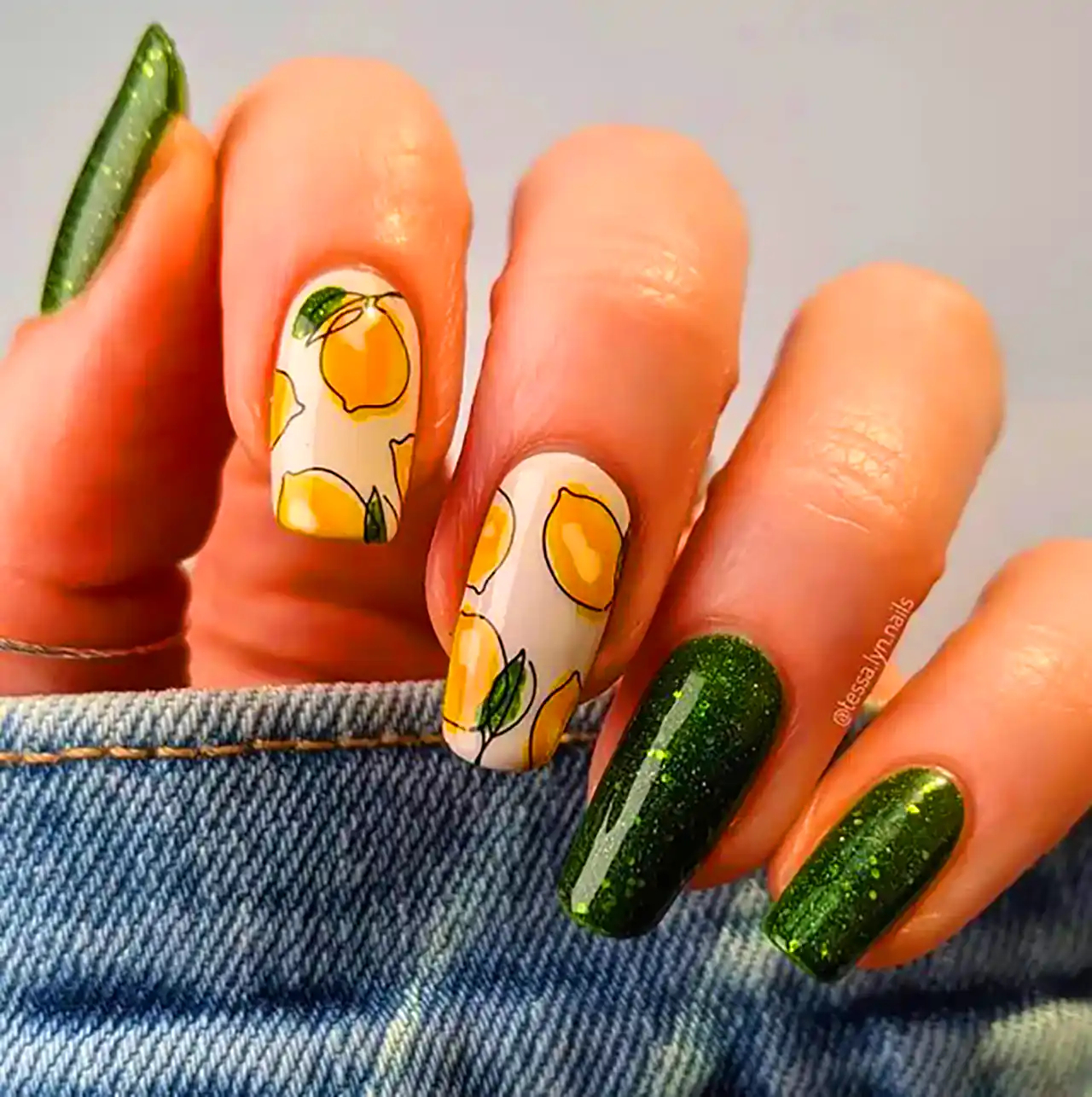 دیزاین ناخن با طرح لیمو