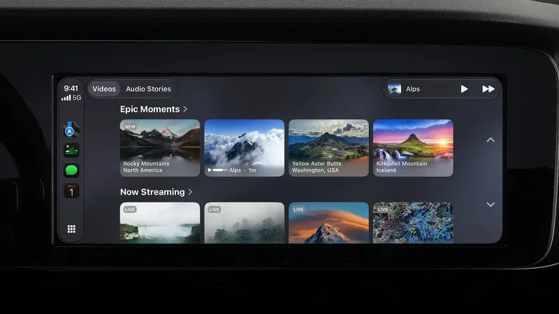  برنامههای ویدیویی در CarPlay