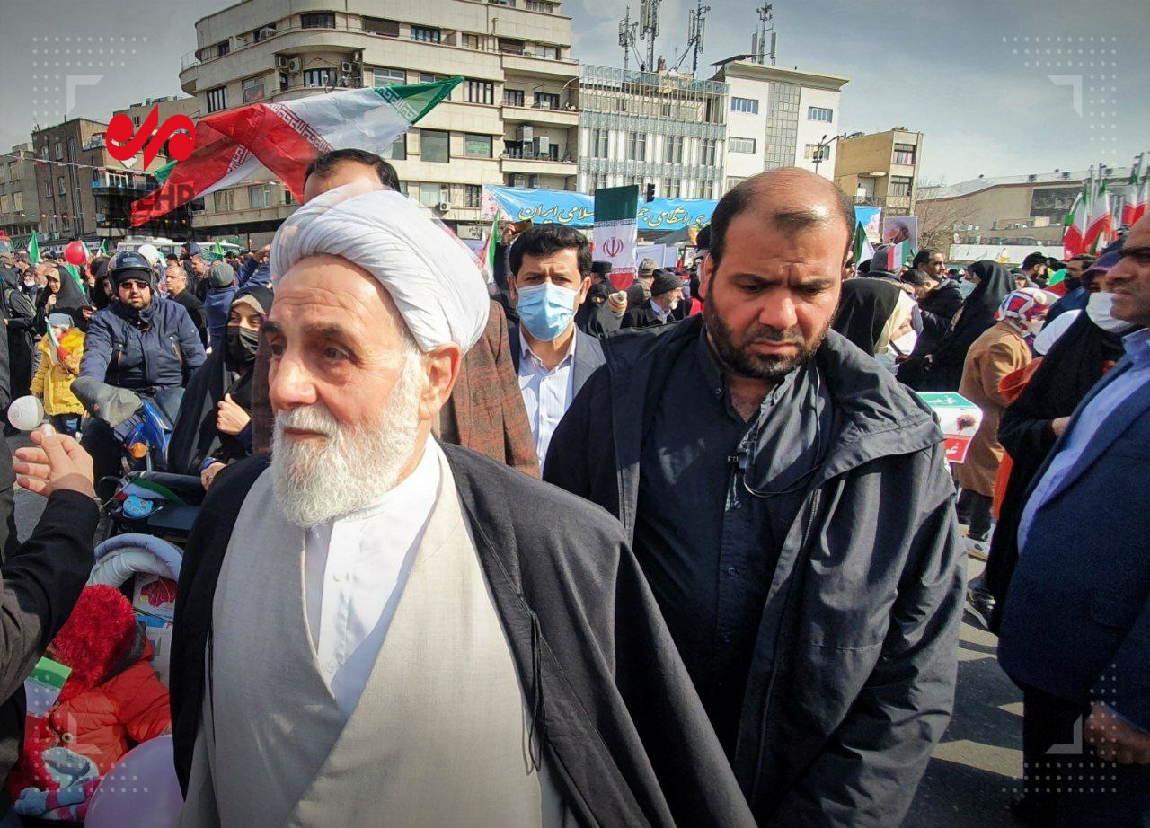  حضور حجت‌الاسلام والمسلمین ناطق نوری در مراسم راهپیمایی مردم تهران