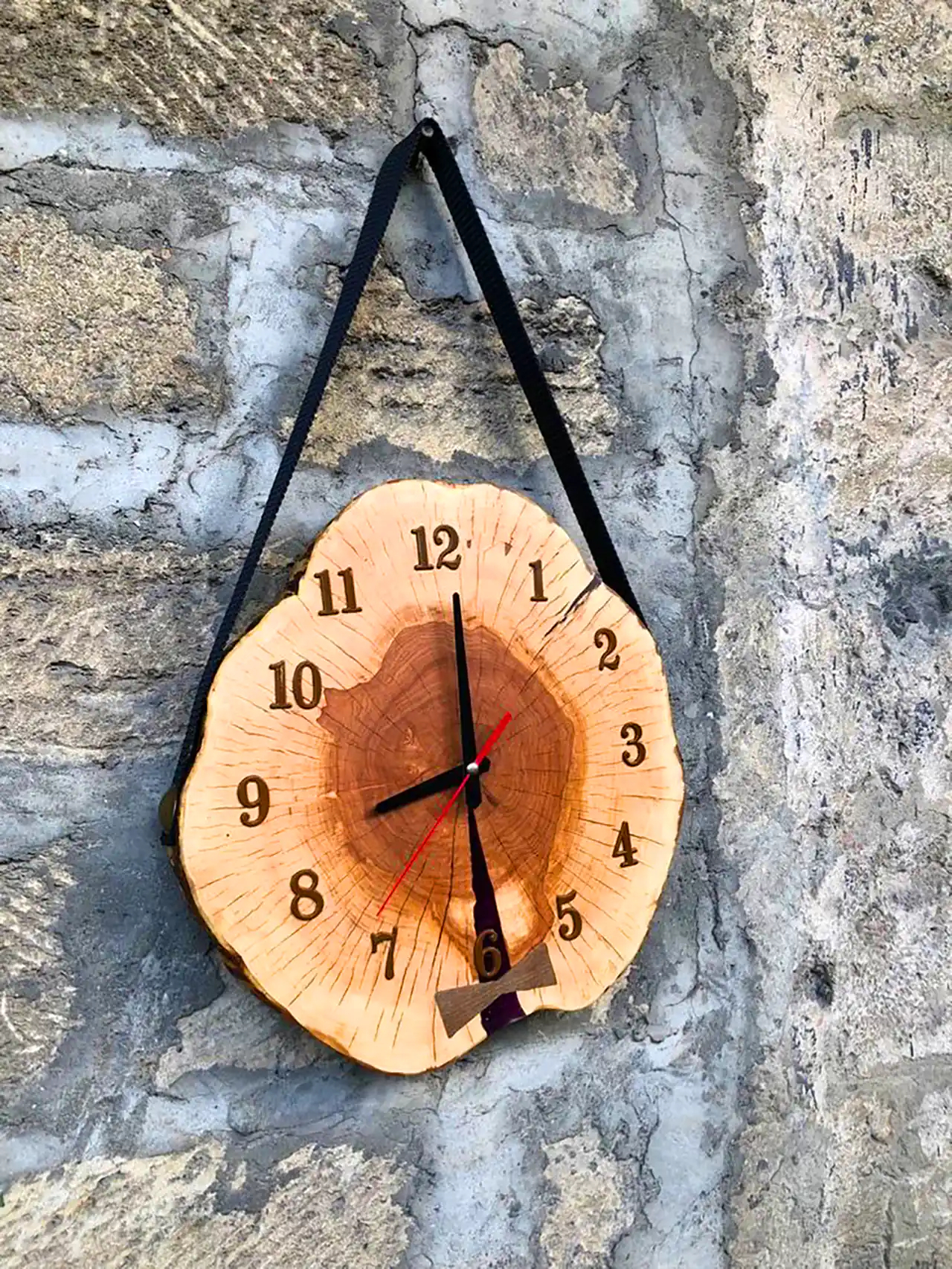 ساعت دیواری روستیک چوبی 