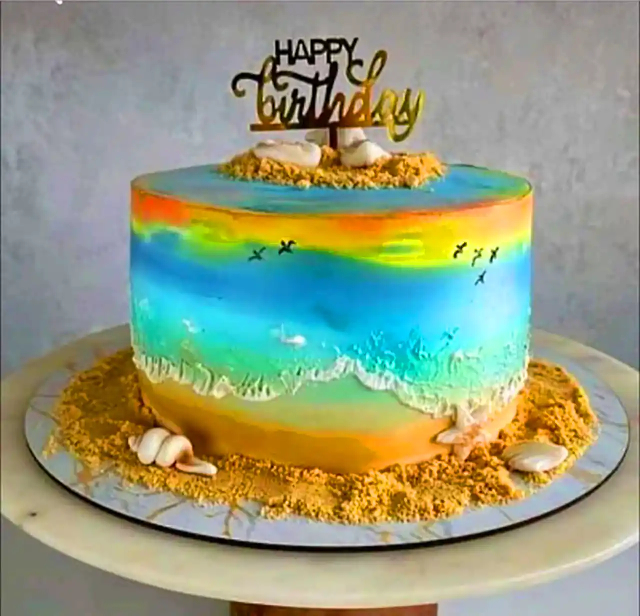 مدل کیک تم ساحل و دریا