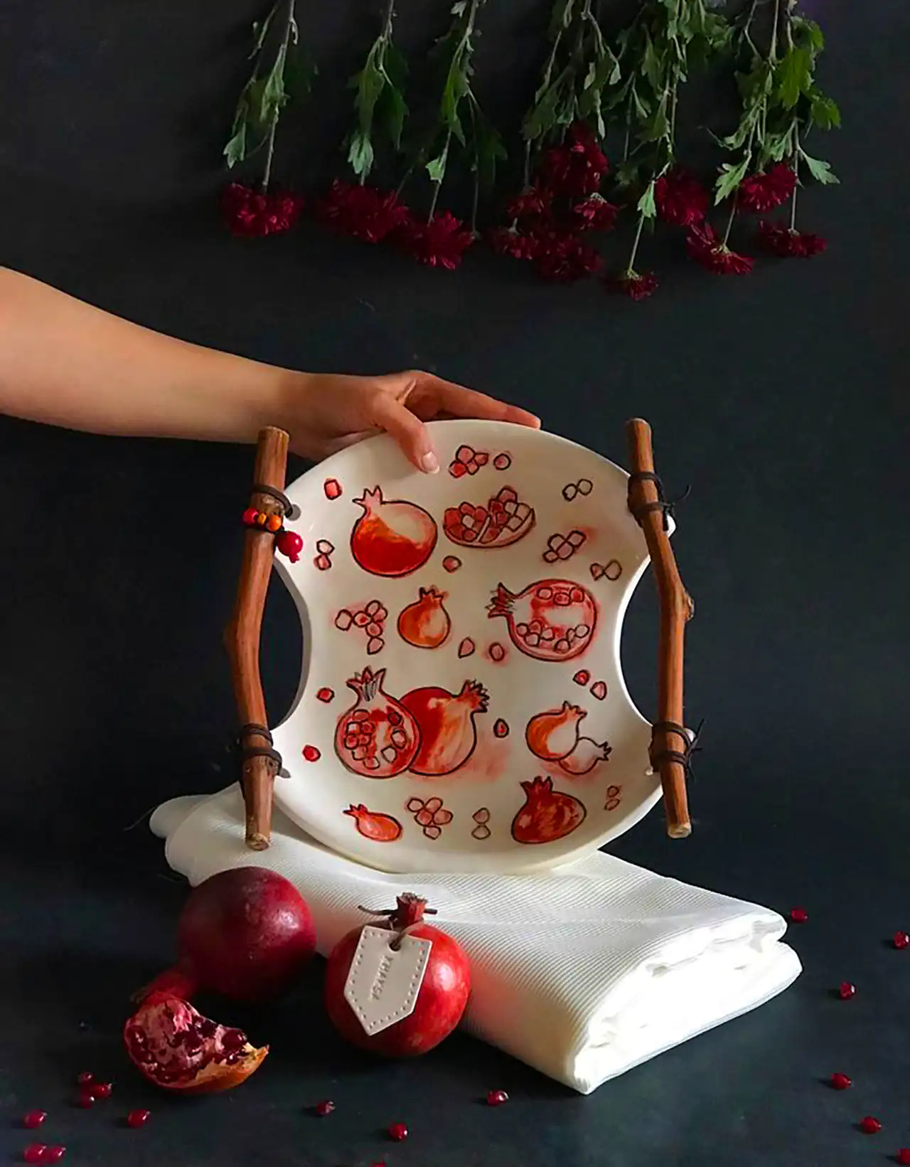 ظروف با نقاشی انار