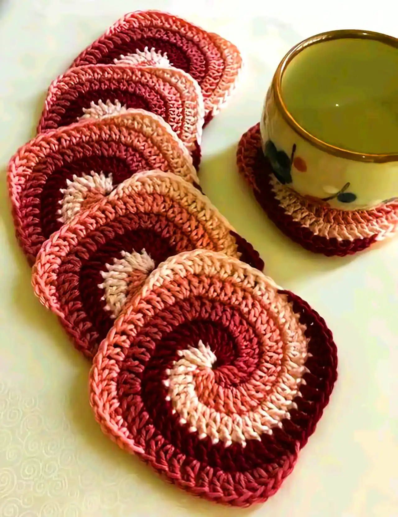 زیرلیوانی بافتنی فانتزی