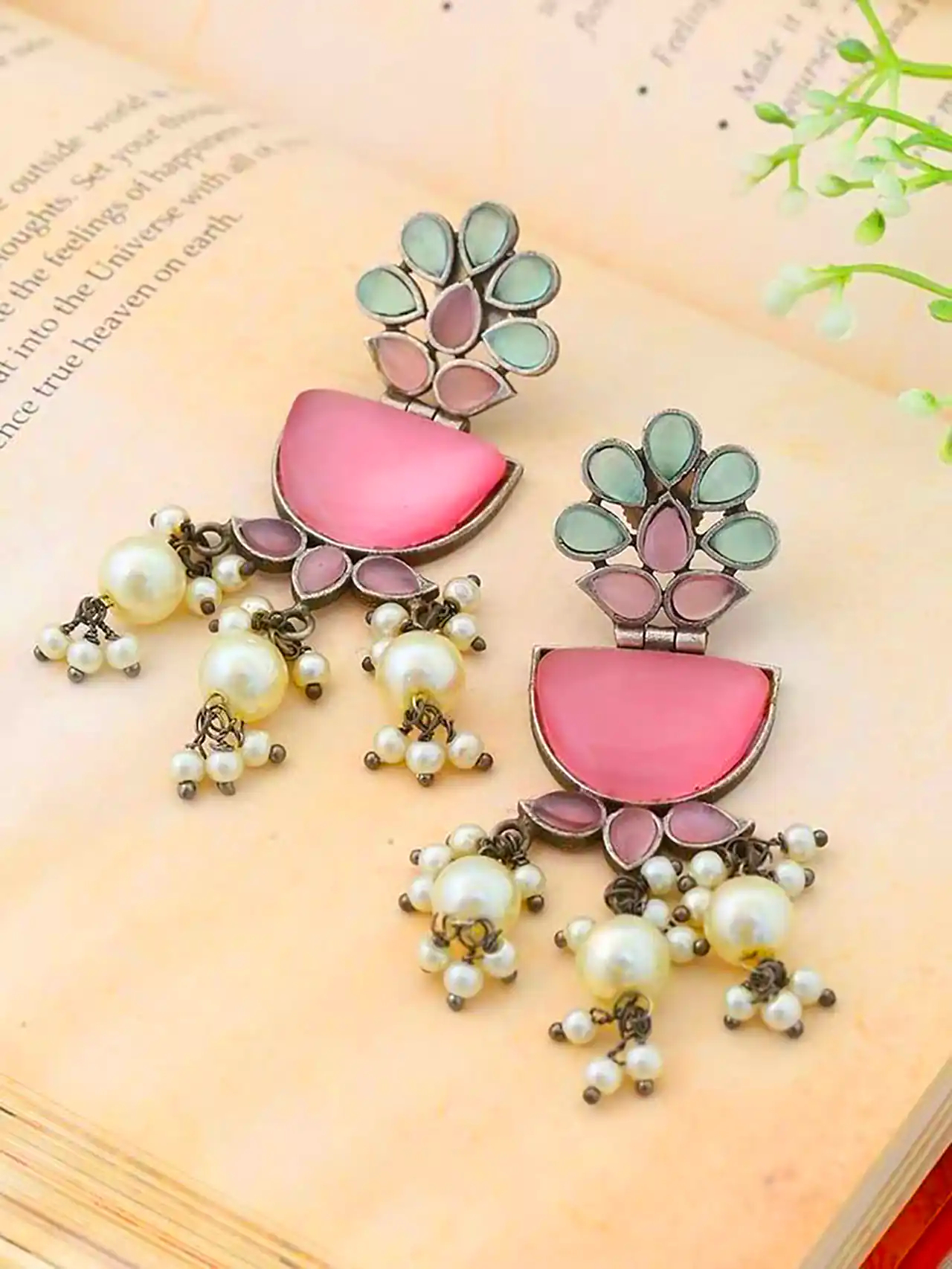 گوشواره هندی صورتی