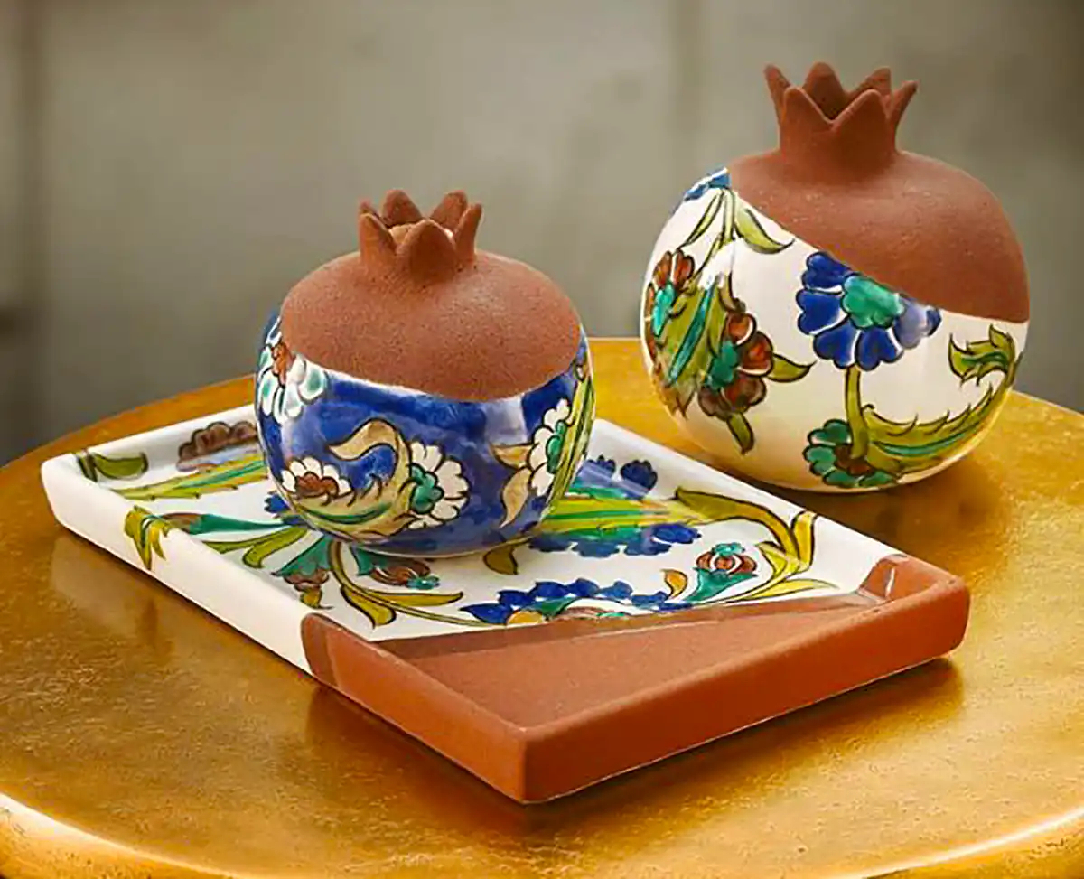 ظرف سرو چوبی منبت کاری شده 
