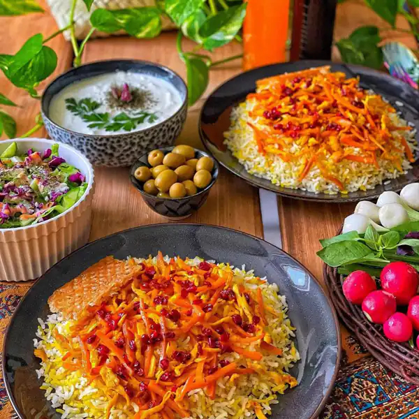 تزیین روی هویج پلو