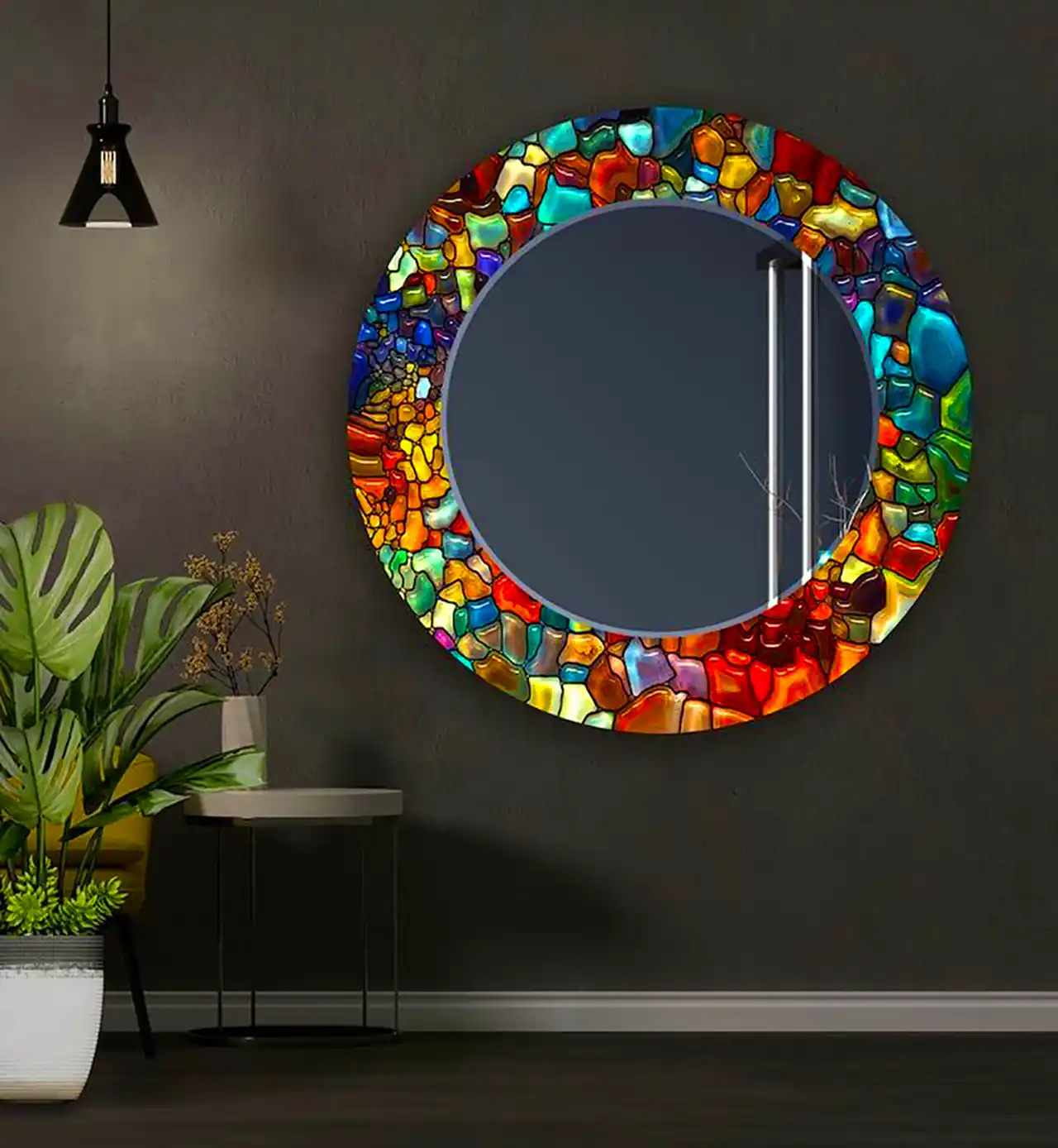 مدل آینه گرد دکوری