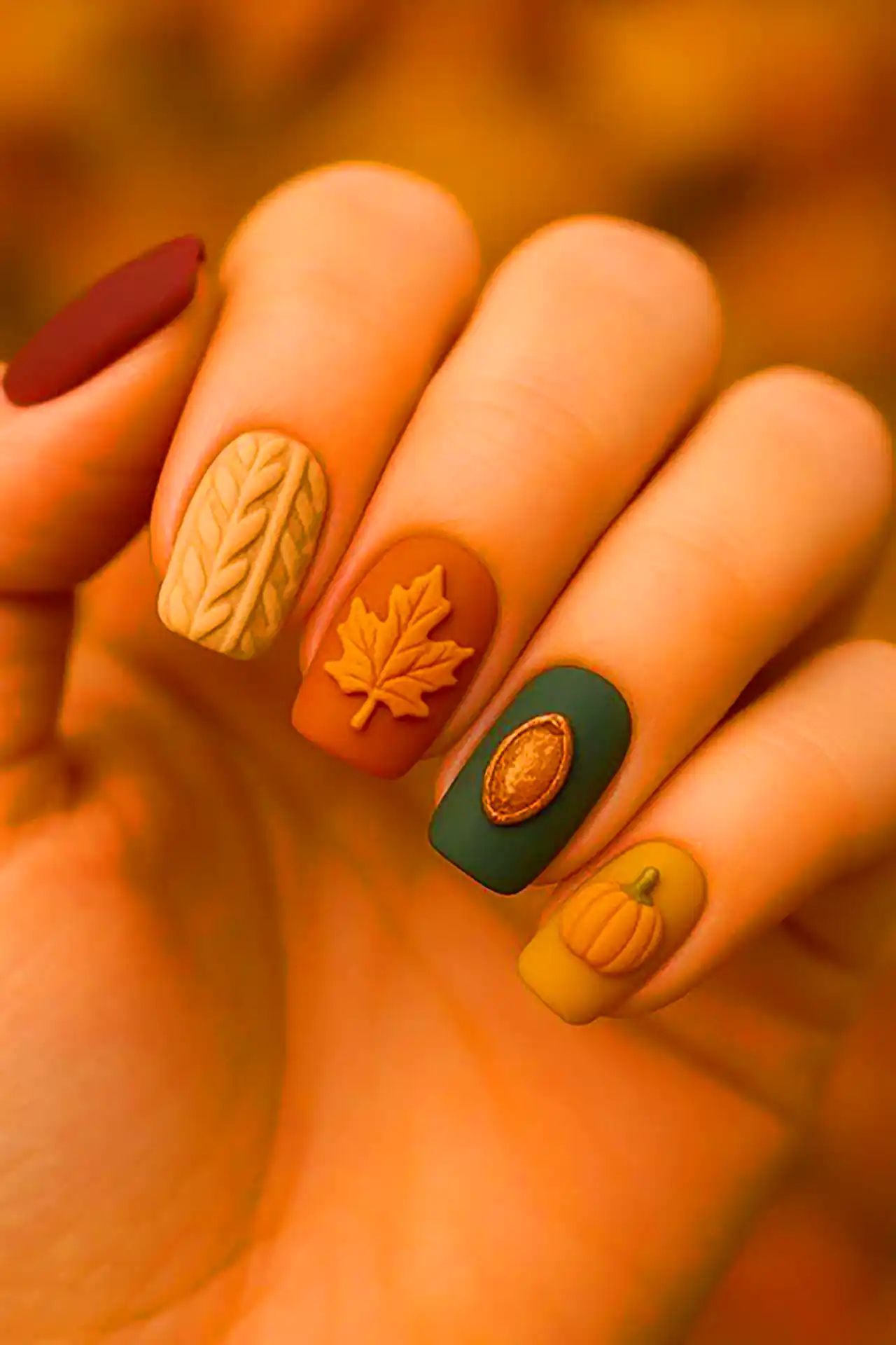 طرح ناخن مینیمال پاییزی