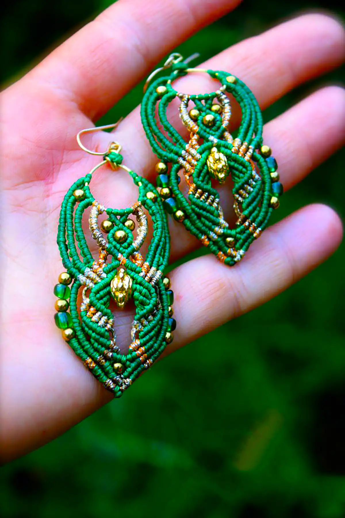 گوشواره دستساز مکرومه