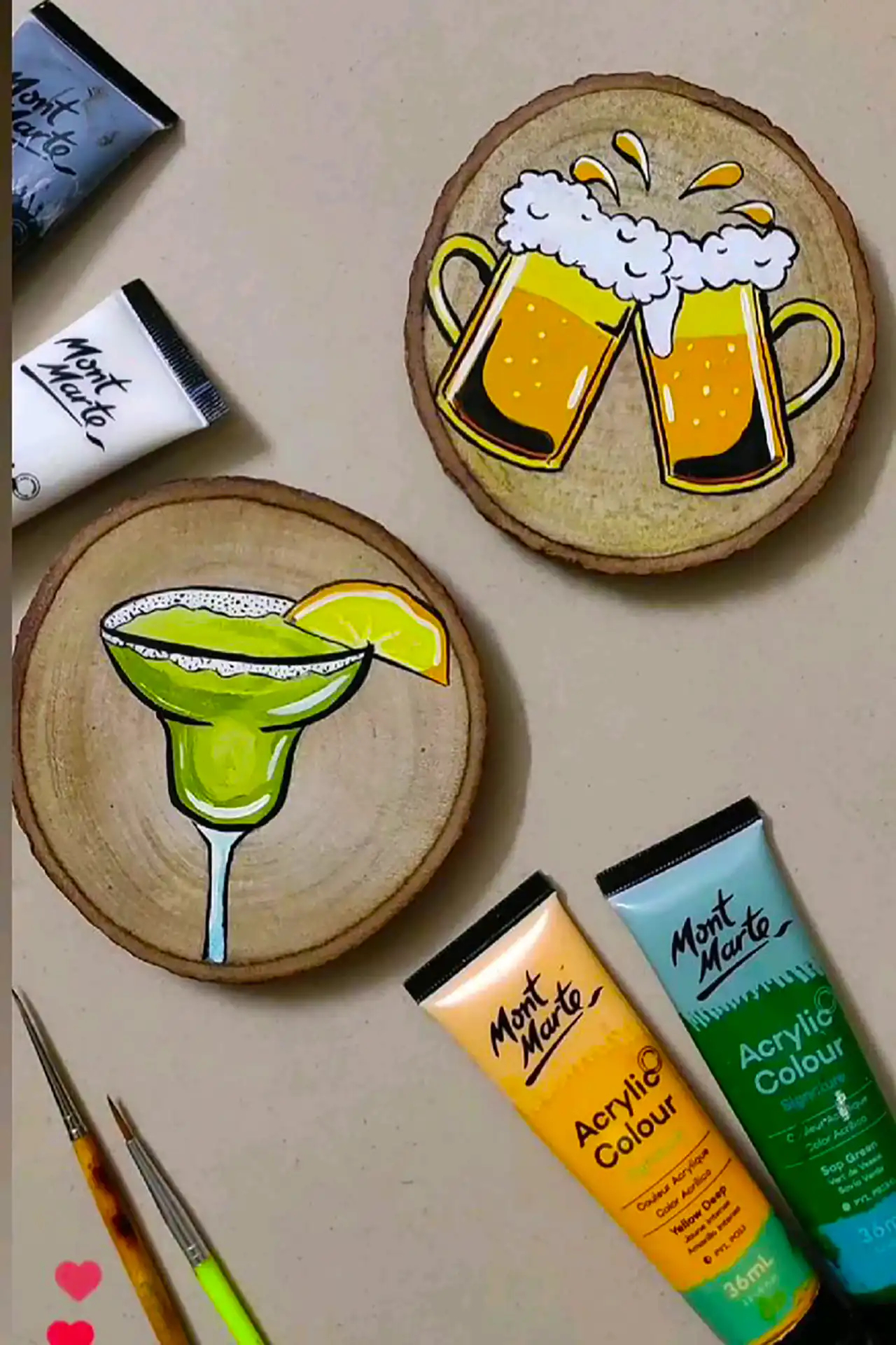 زیر لیوانی چوبی طرحدار