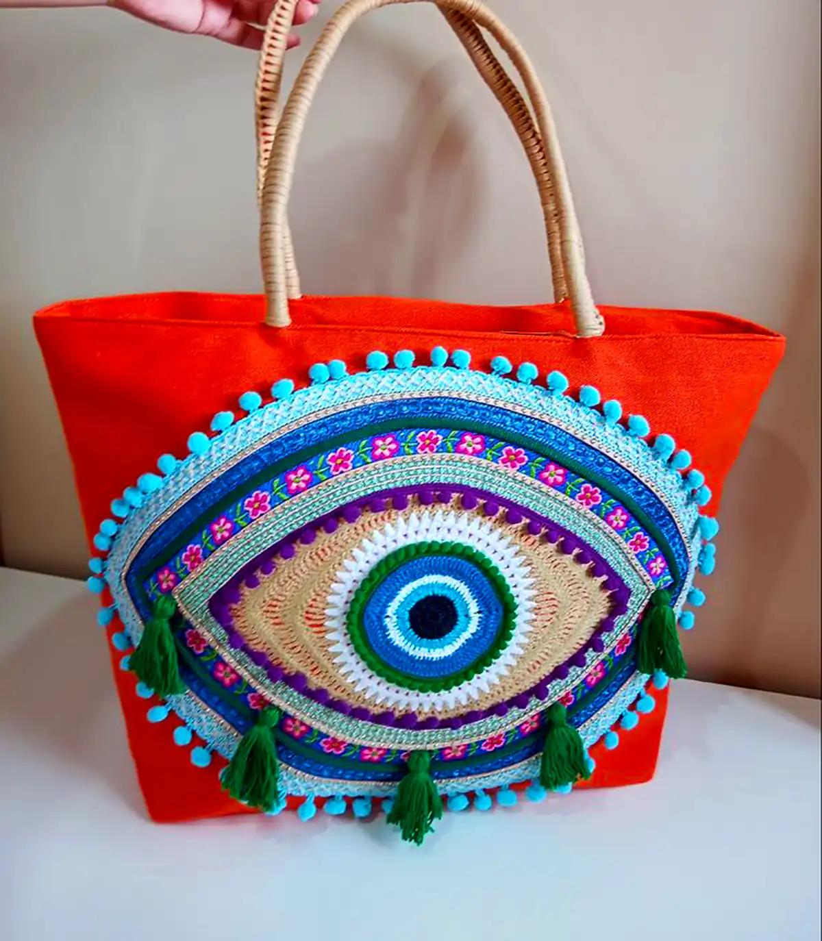 کیف فانتزی با طرح چشم نظر