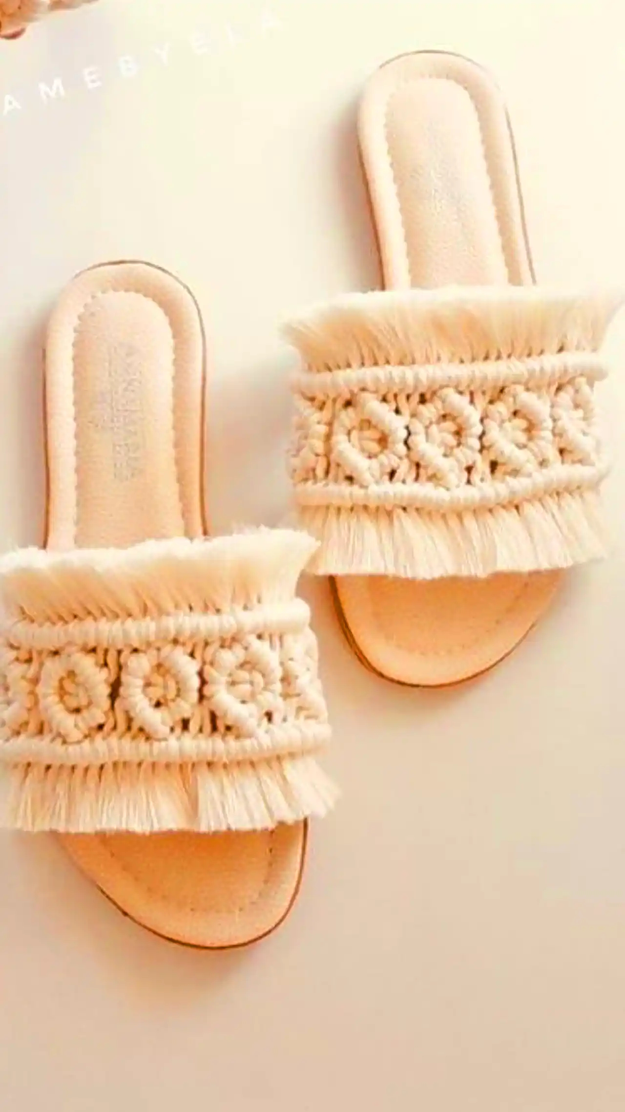 دمپایی دستساز با هنر مکرومه 