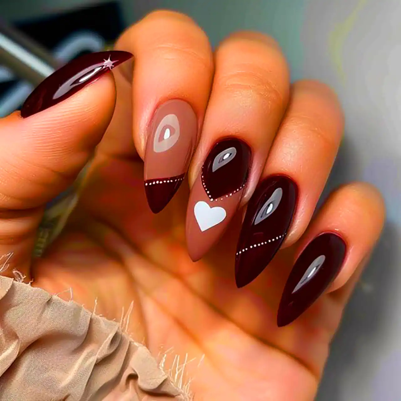 دیزاین ناخن با تم کاکائویی