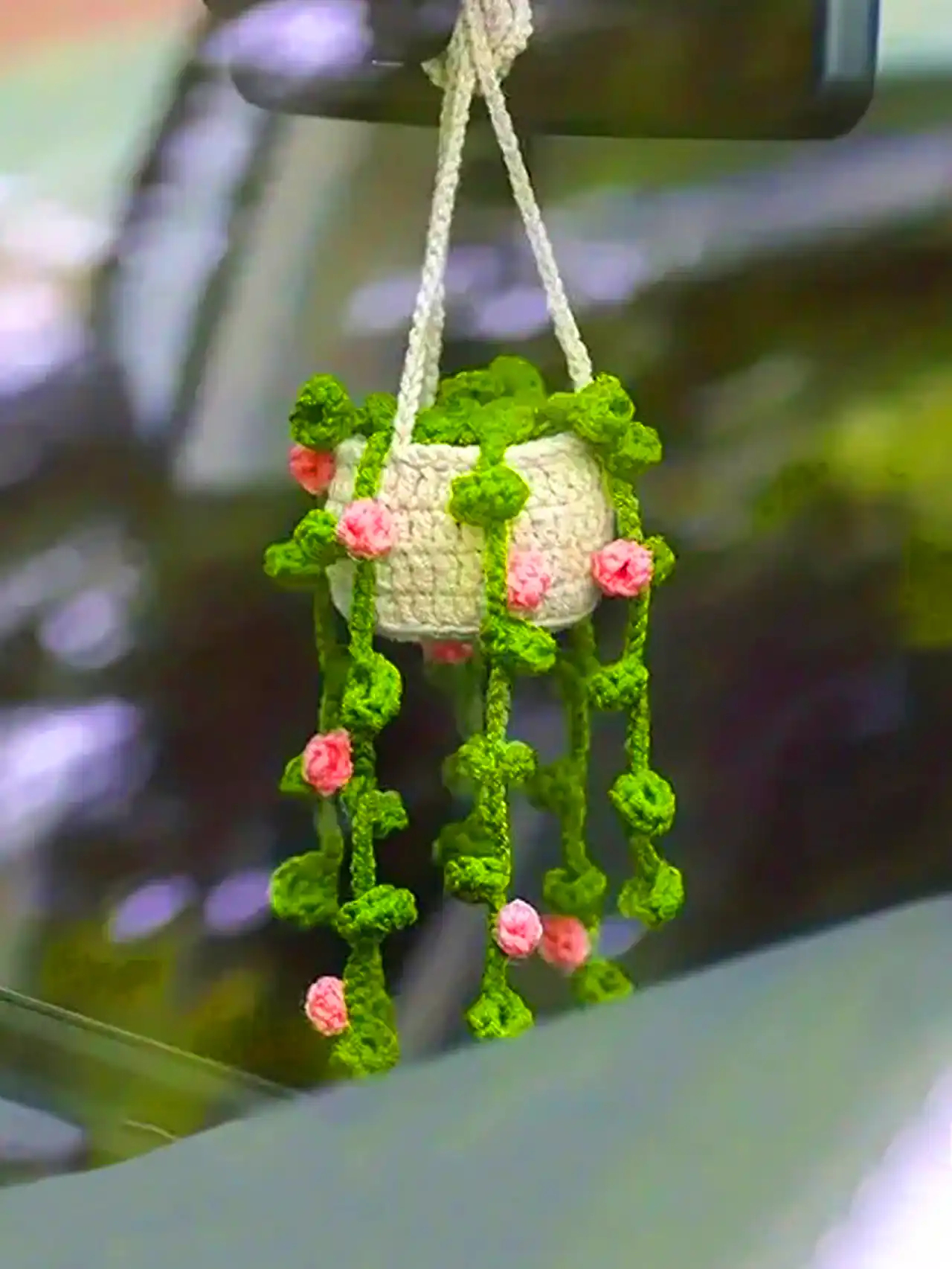 گلدان آویز بافتنی