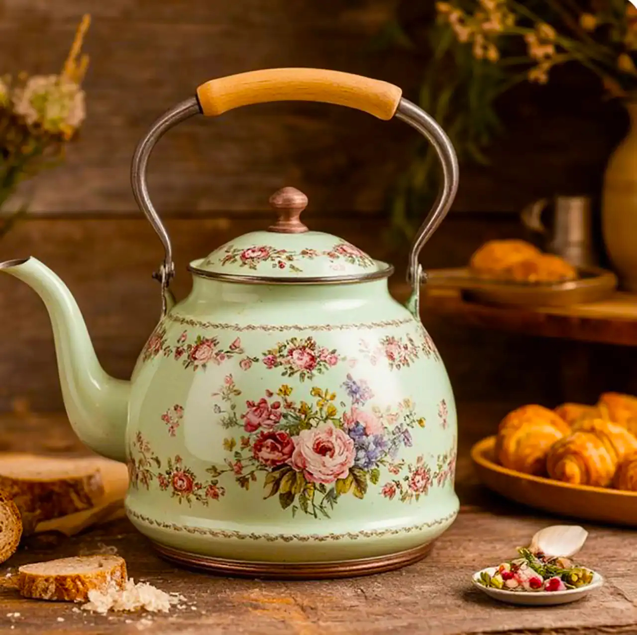 کتری سرامیکی طرح گل