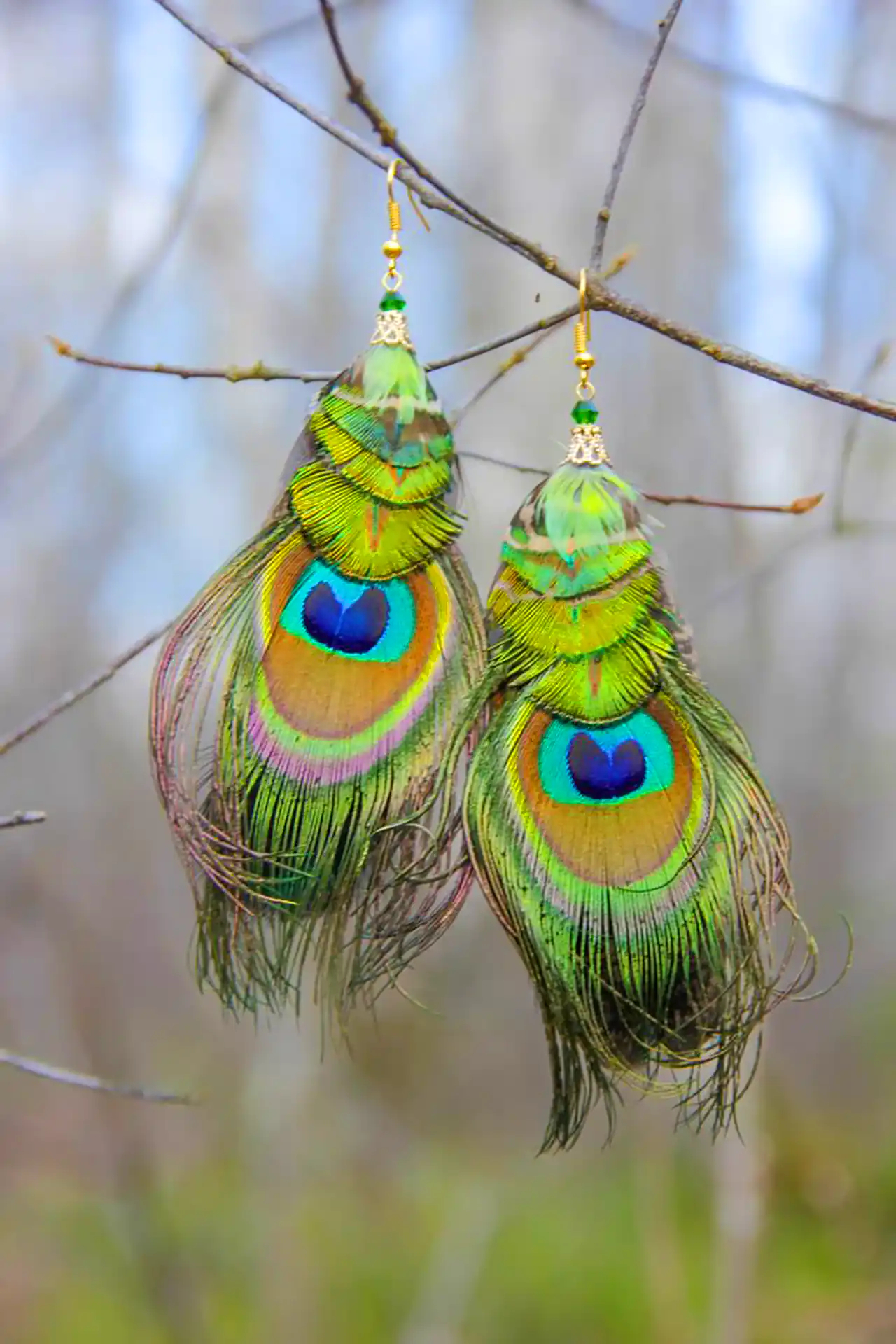 گوشواره پر طاووسی خاص