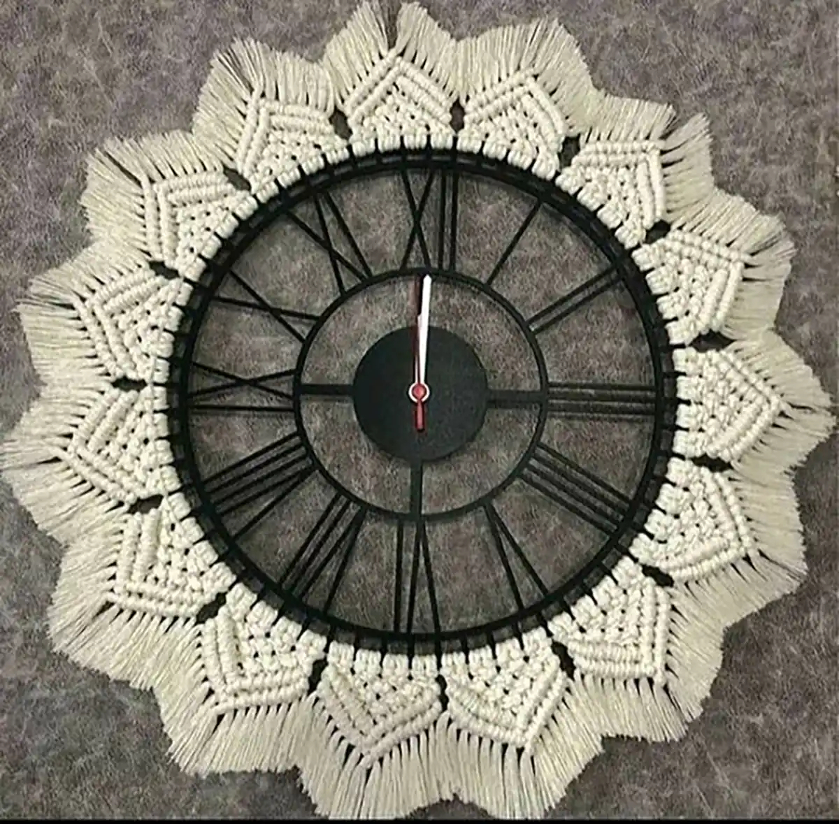 ساعت دیواری شیک مکرومه