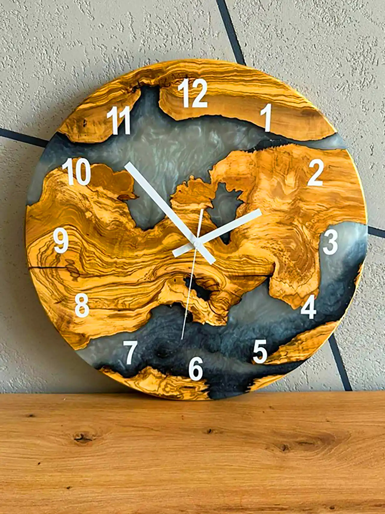 ساعت چوب و اپوکسی