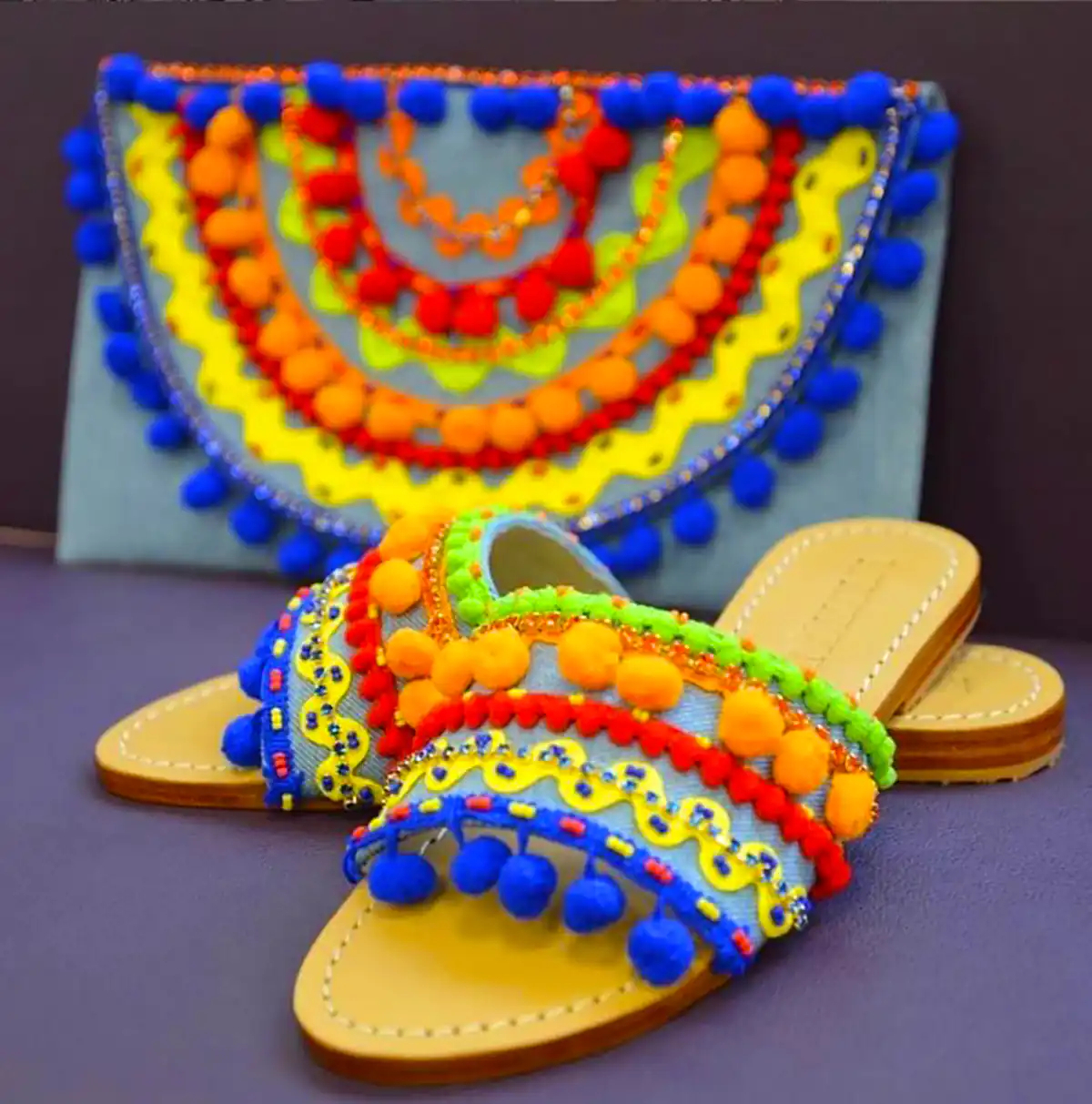 صندل مرواریدی چند رنگ زنانه