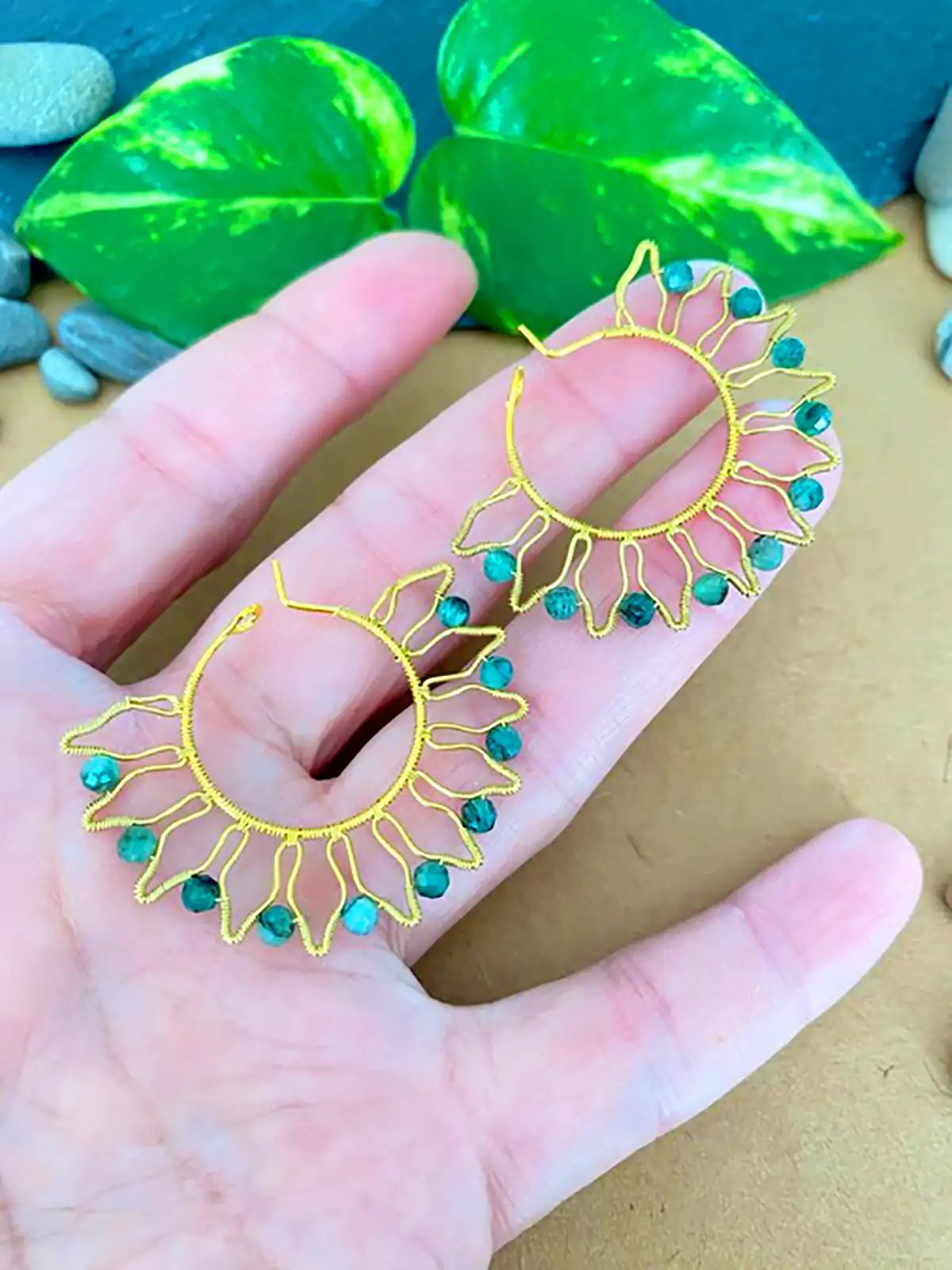 گوشواره آفتاب گل سبز