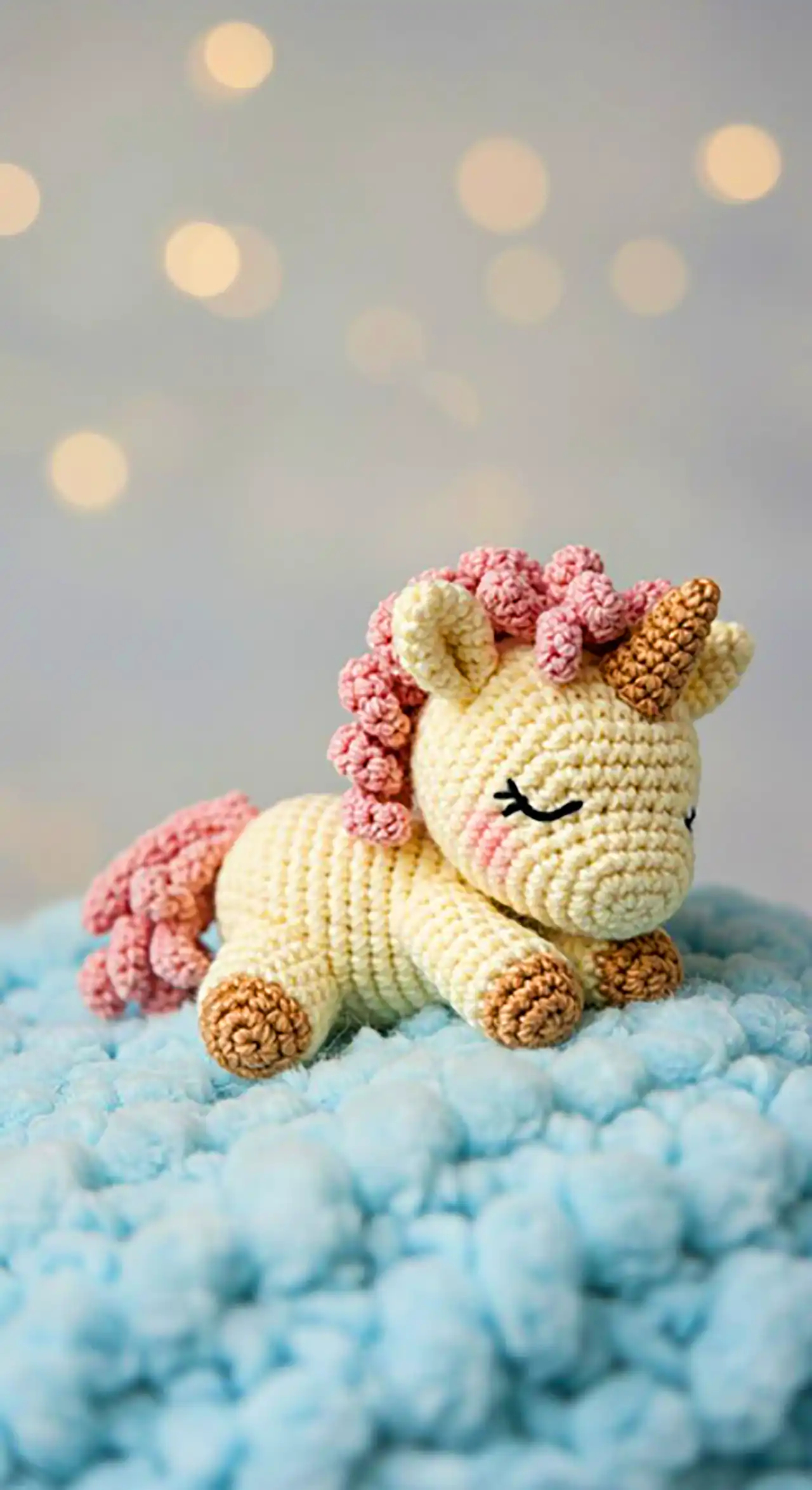 عروسک یونیکورن قلاب بافی 