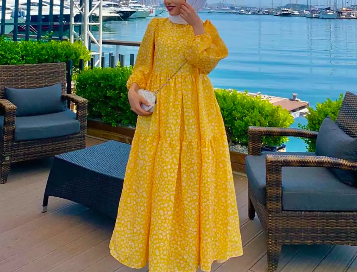 پیراهن بلند پله ای رنگی