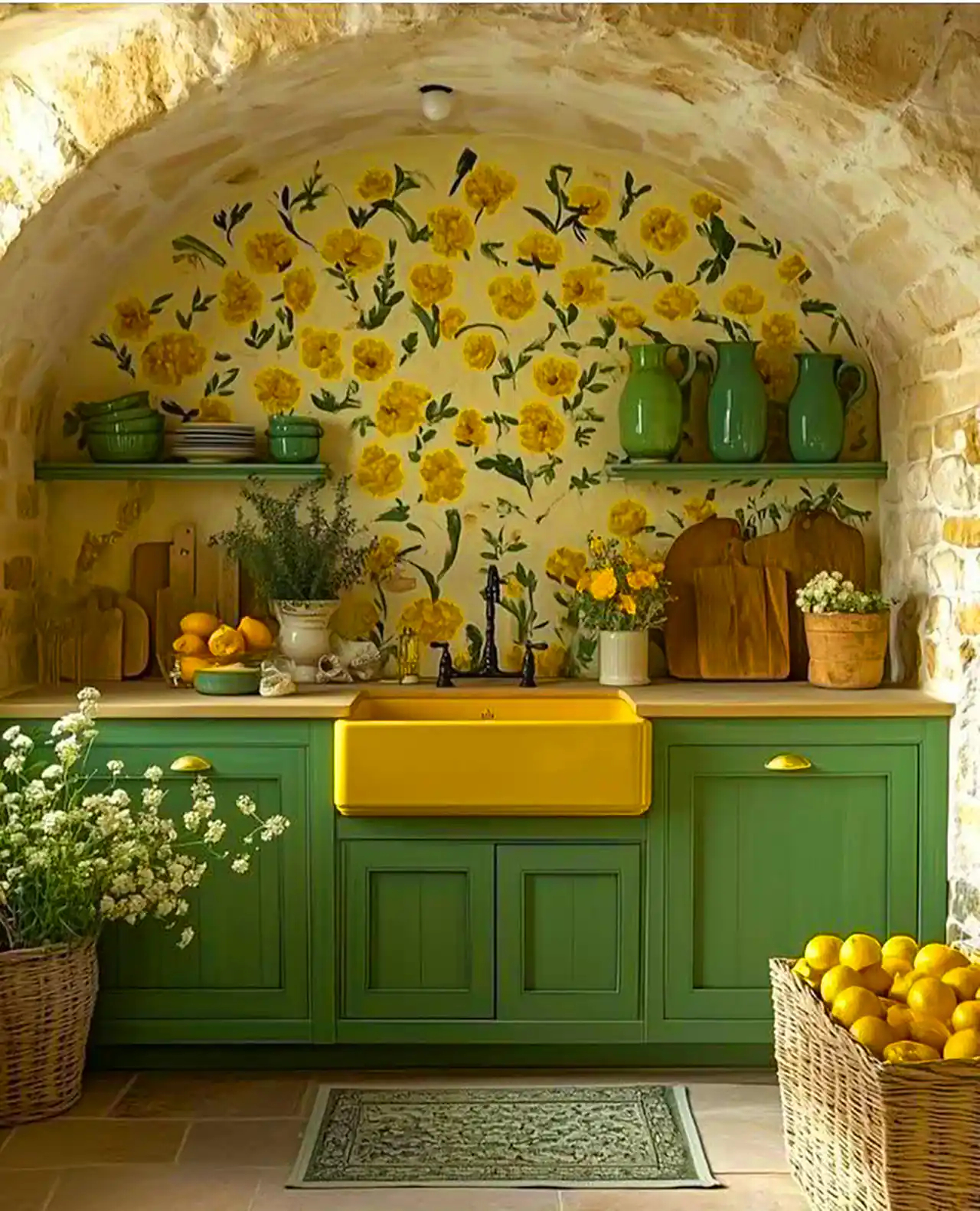 آشپزخانه نئوکلاسیک خوش رنگ