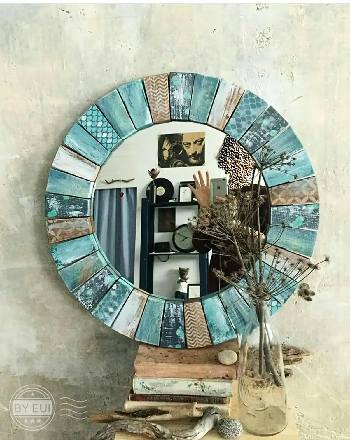 آینه دیواری رنگی رنگی 