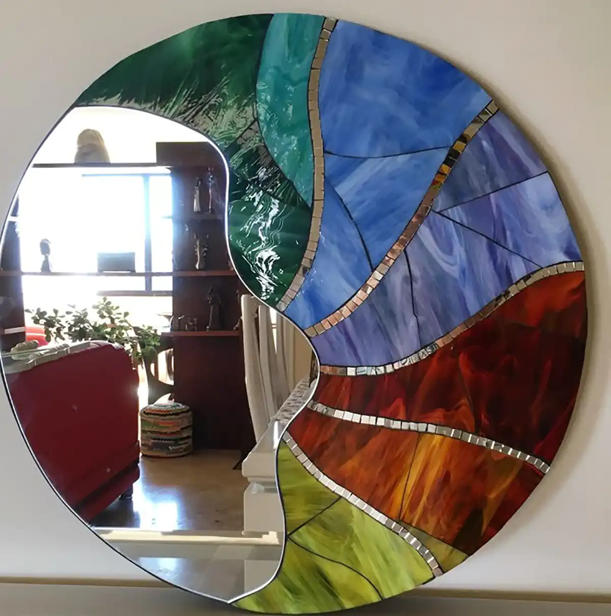 آینه دیواری رنگی رنگی 