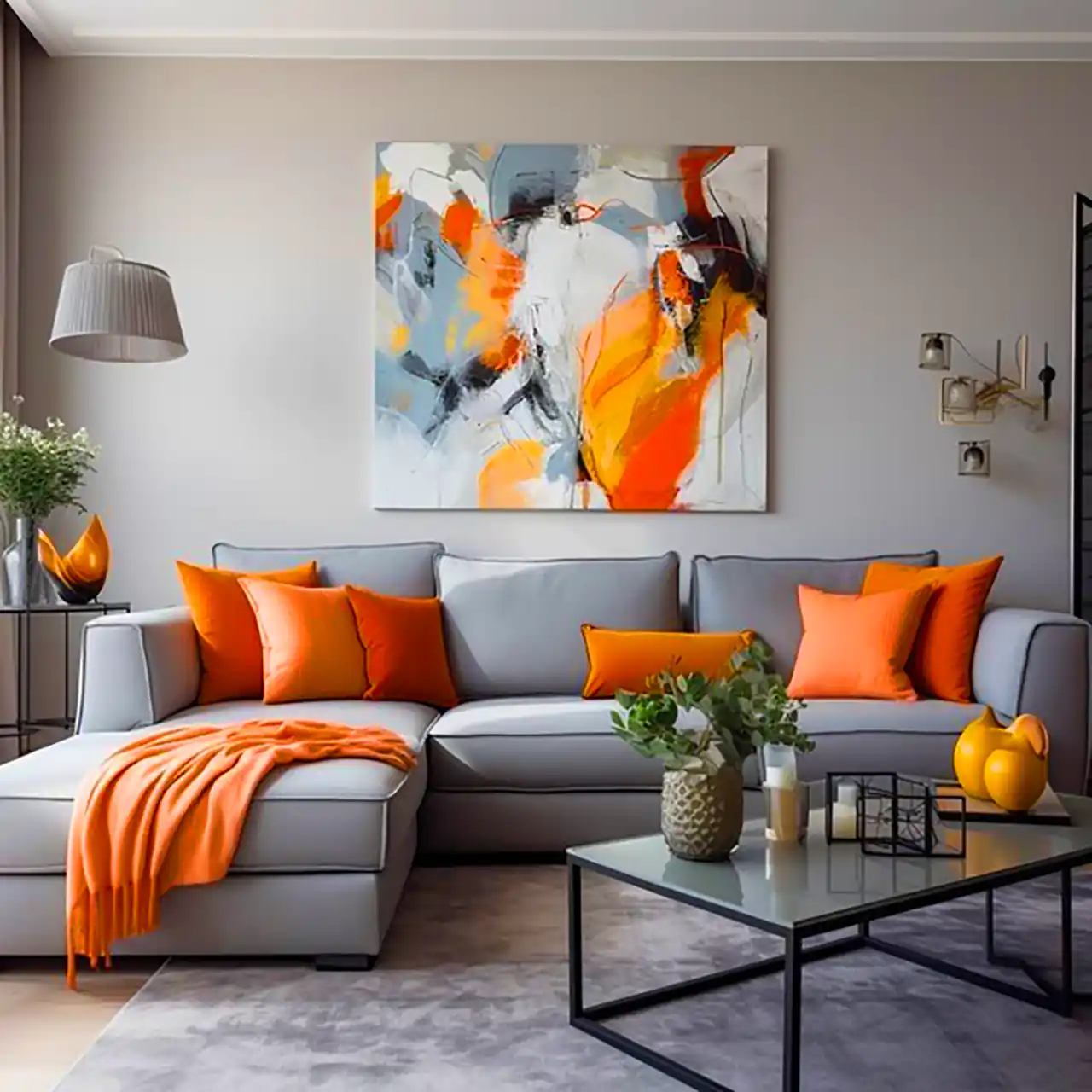 دکور خونه با مبل طوسی