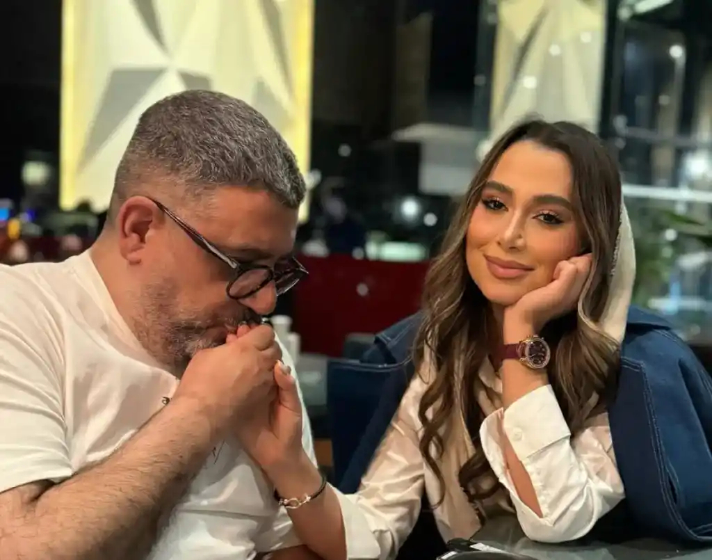هلن رشیدپور در کنار پدرش رضا رشیدپور