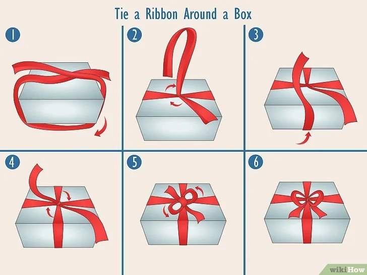 نحوه کادو آرایی با روبان به سبک ساده و شیک