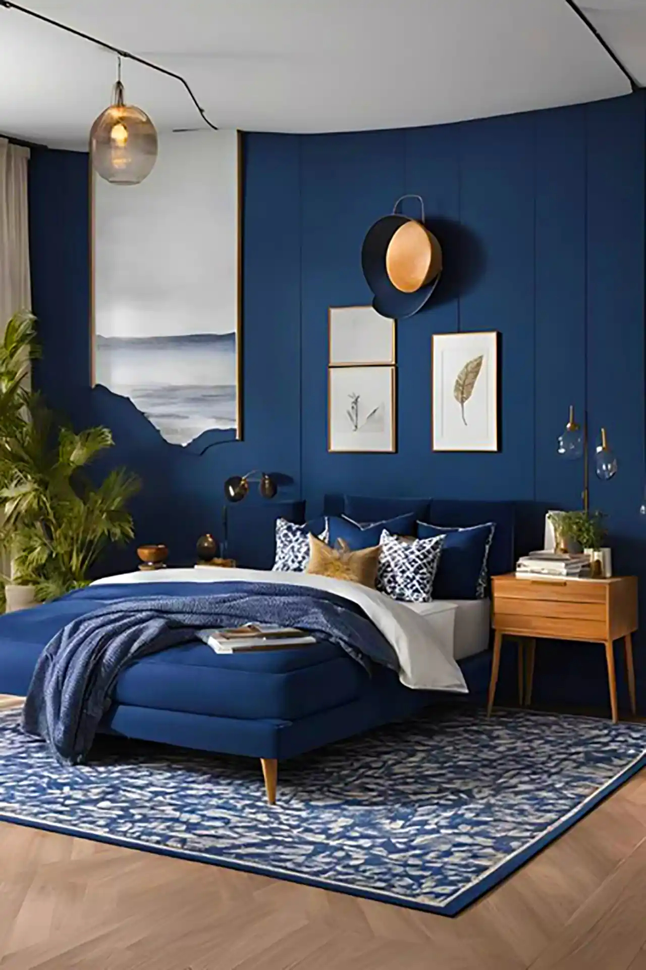 دکور اتاق با تم سرمه ای 