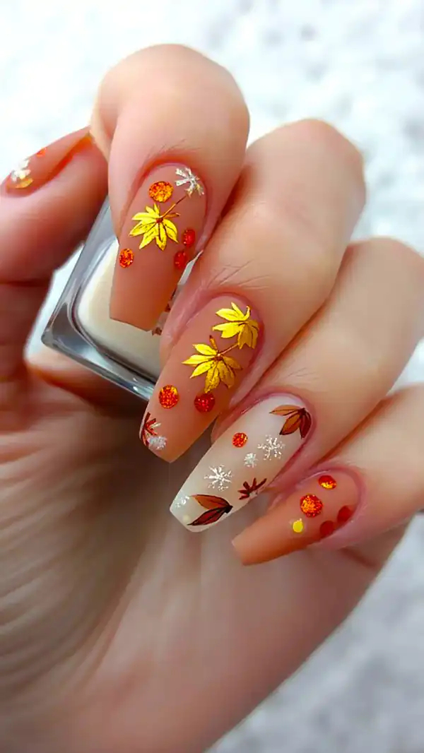 ایده طراحی ناخن پاییزی