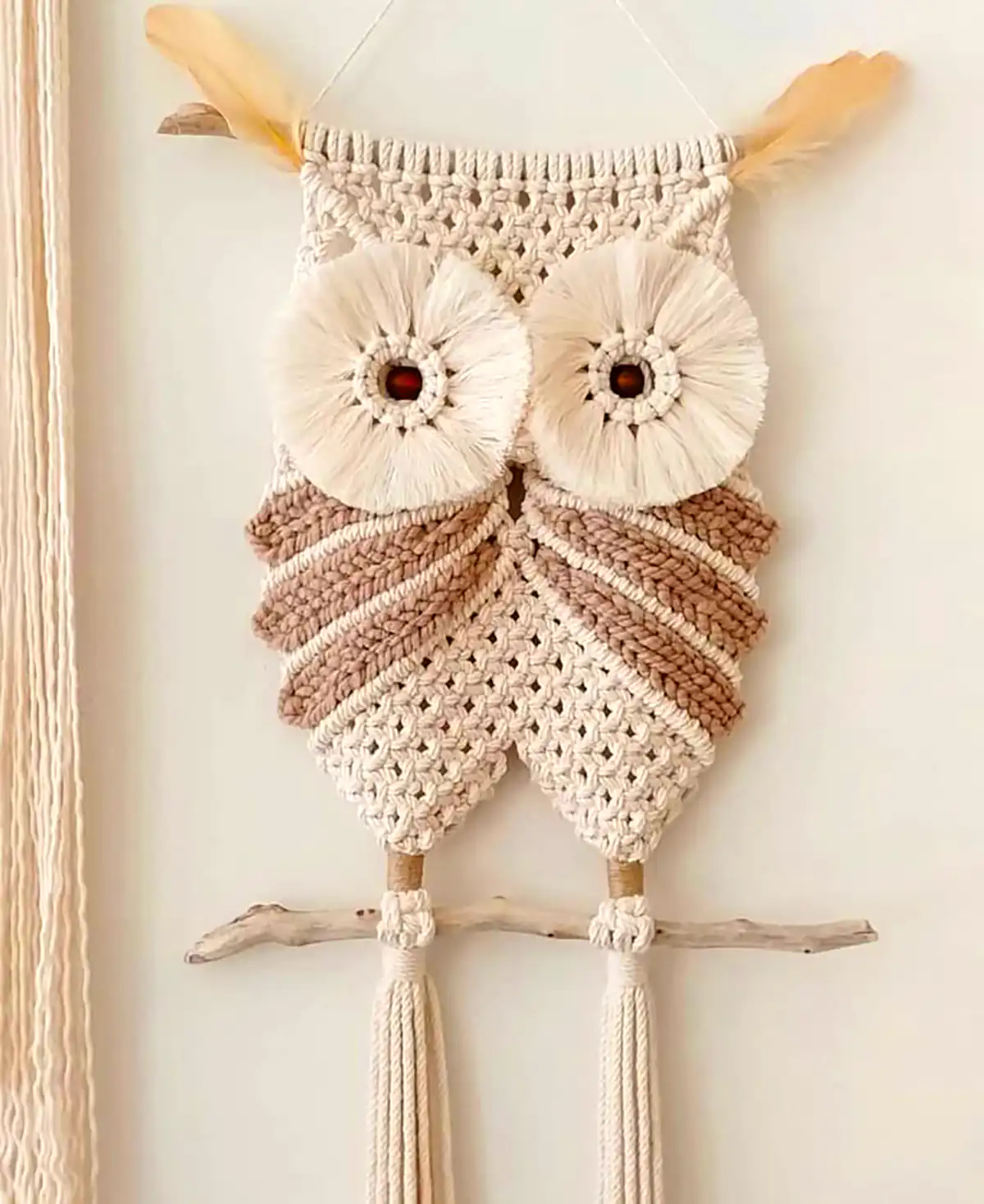 آویز جغد مکرومه