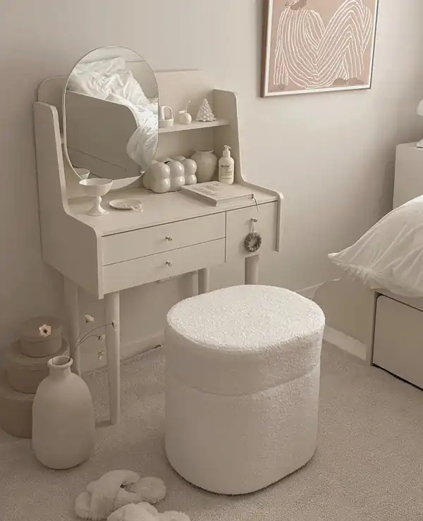 مدل میز آرایش چوبی سفید