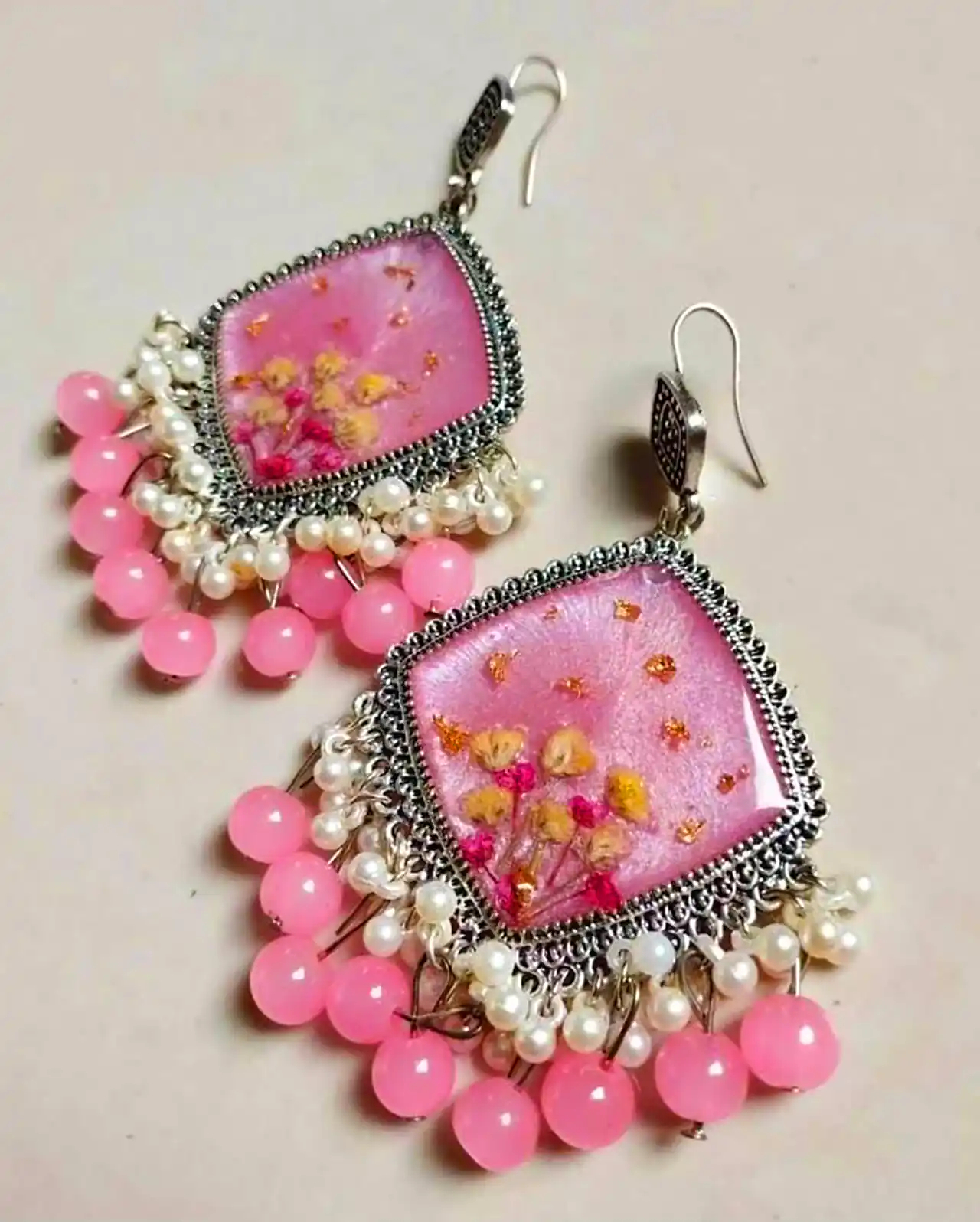 گوشواره هندی صورتی