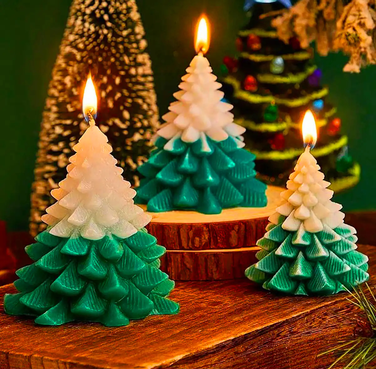 شمع فانتزی کاج کریسمسی