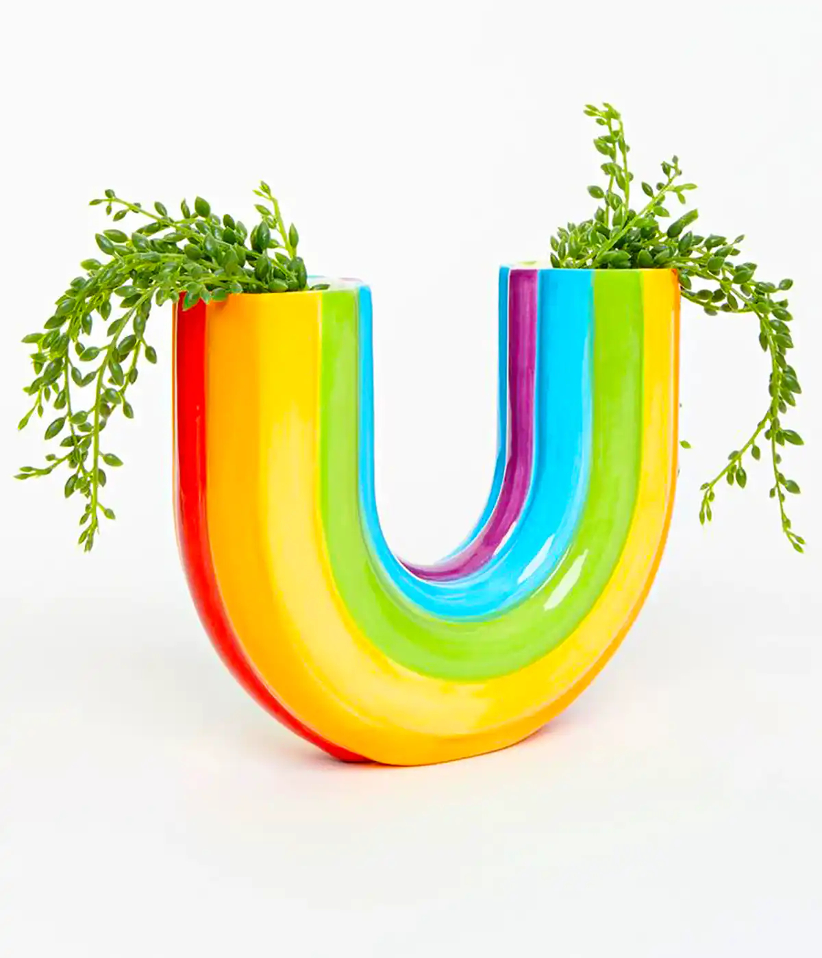 گلدون سفالی رنگی رنگی