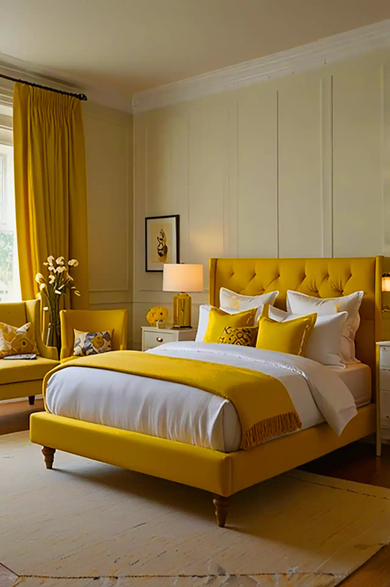 چیدمان اتاق با تم زرد