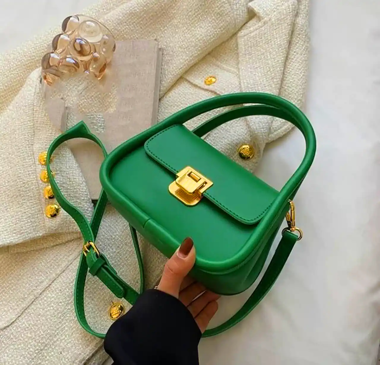 کیف سبز دستی و شیک