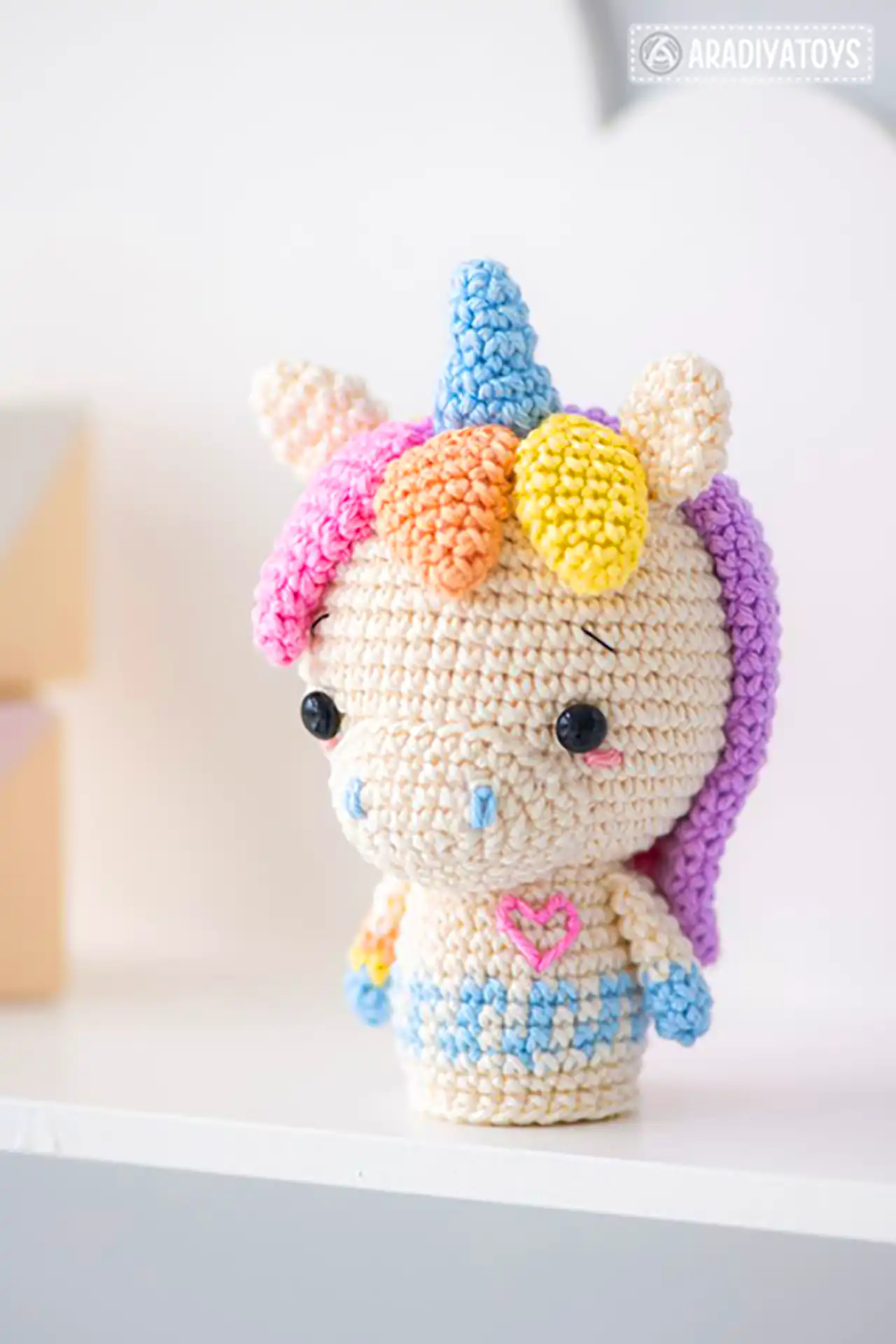 عروسک یونیکورن قلاب بافی 