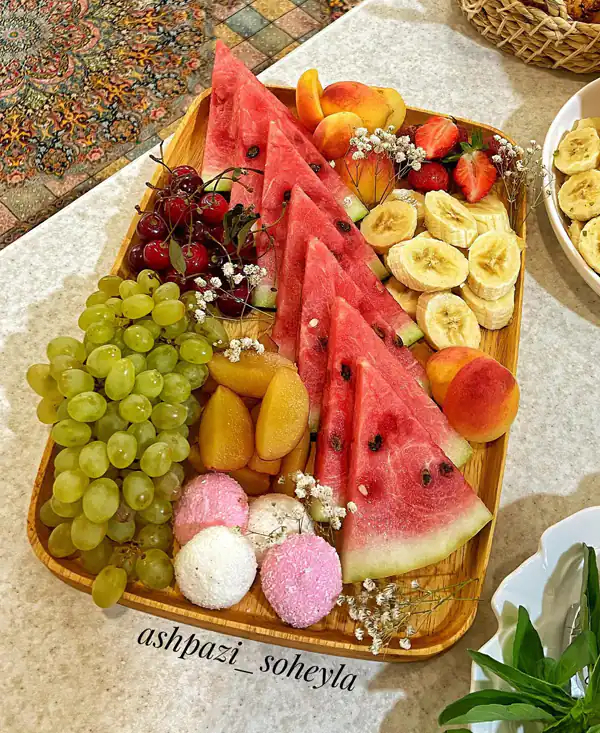 میوه آرایی با میوه های تابستانی