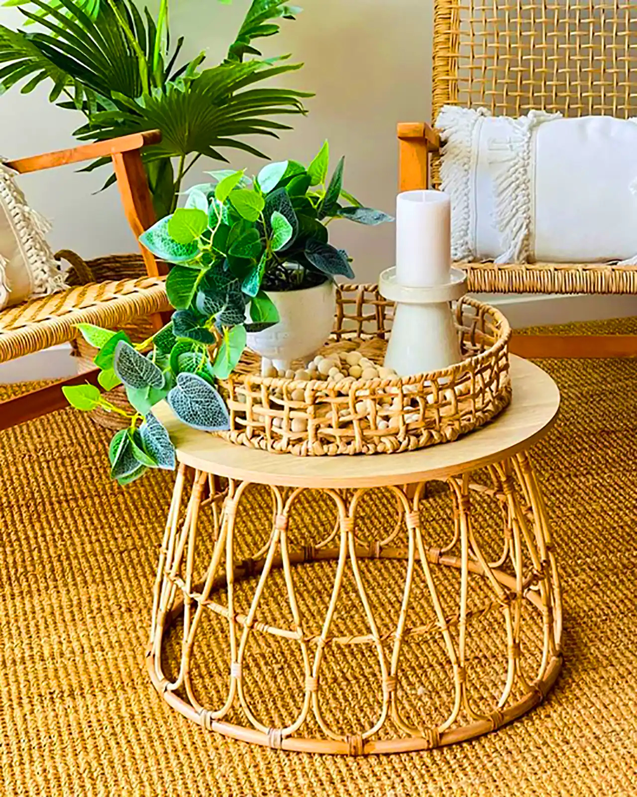 میز عسلی بامبو طبیعی